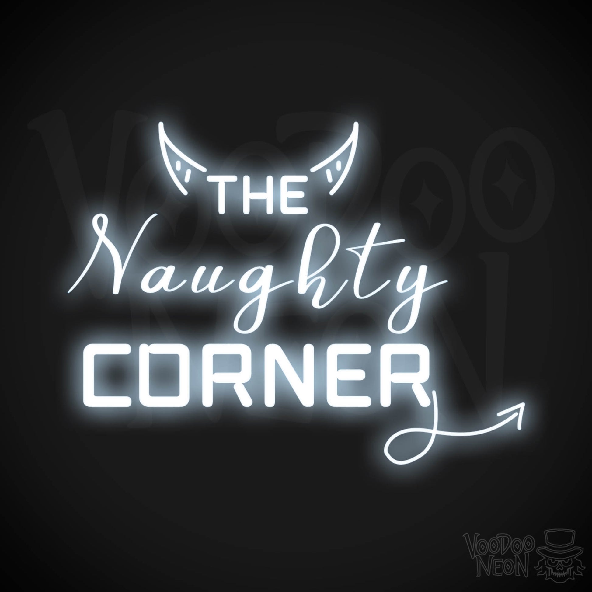 The Naughty Corner Neon Sign - Neon Naughty Corner Sign - LED Artwork - Color Cool White