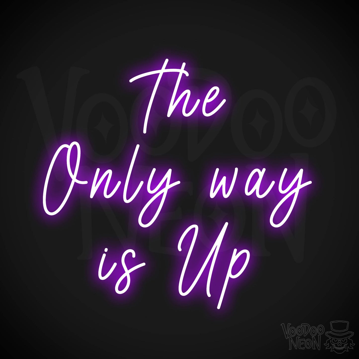 The Only Way Is Up Neon Sign - Purple