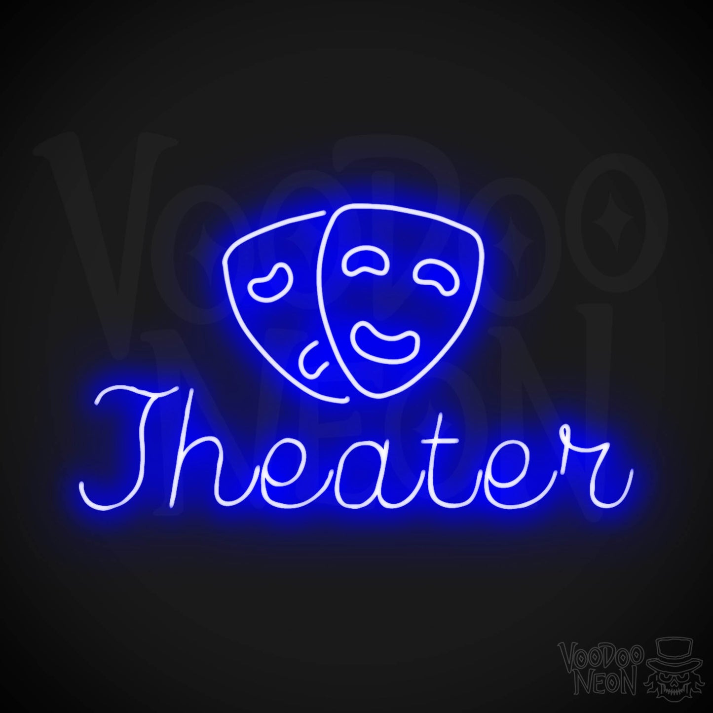 Theater Neon Sign - Neon Theater Sign - Movie Theater Signs - Color Dark Blue