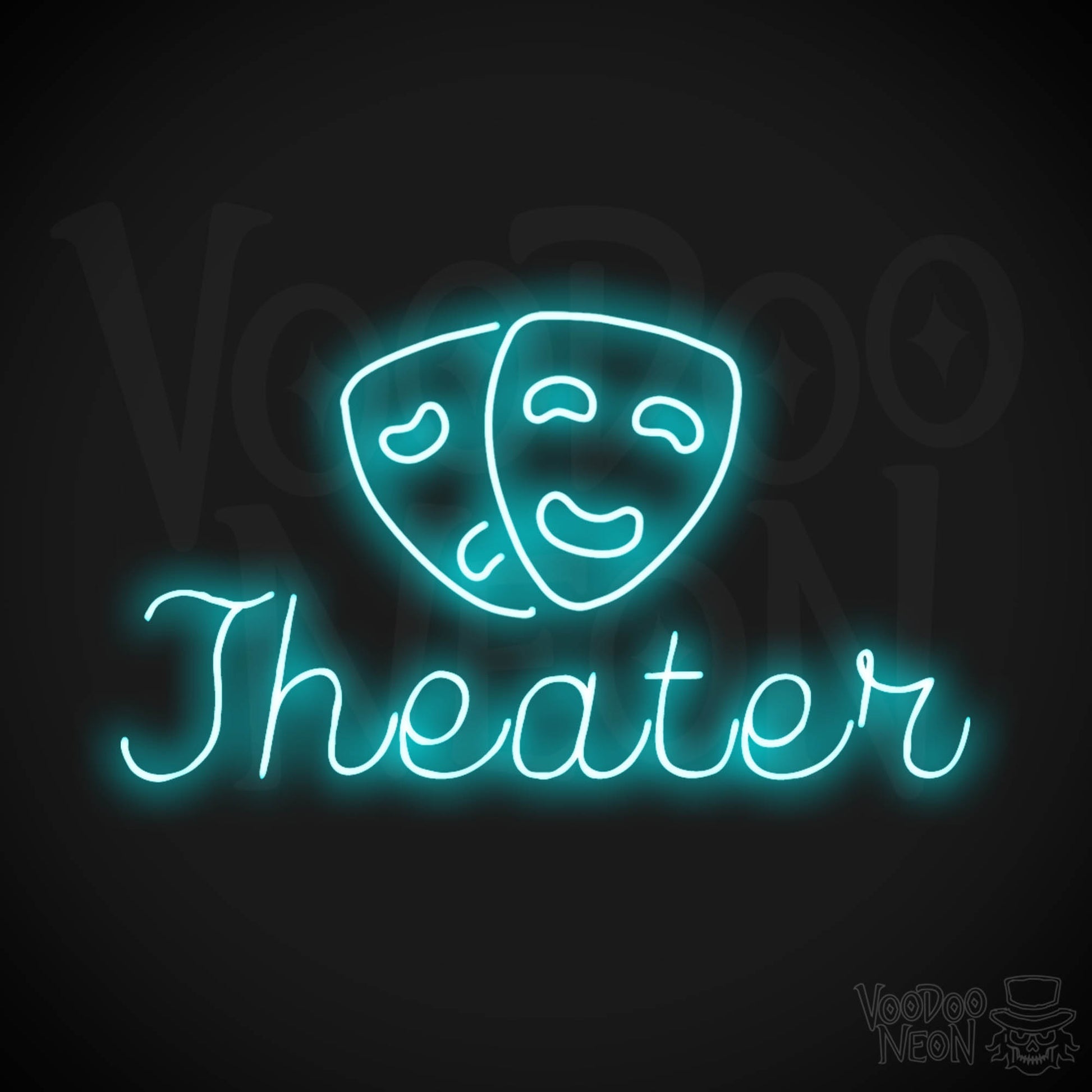 Theater Neon Sign - Neon Theater Sign - Movie Theater Signs - Color Ice Blue