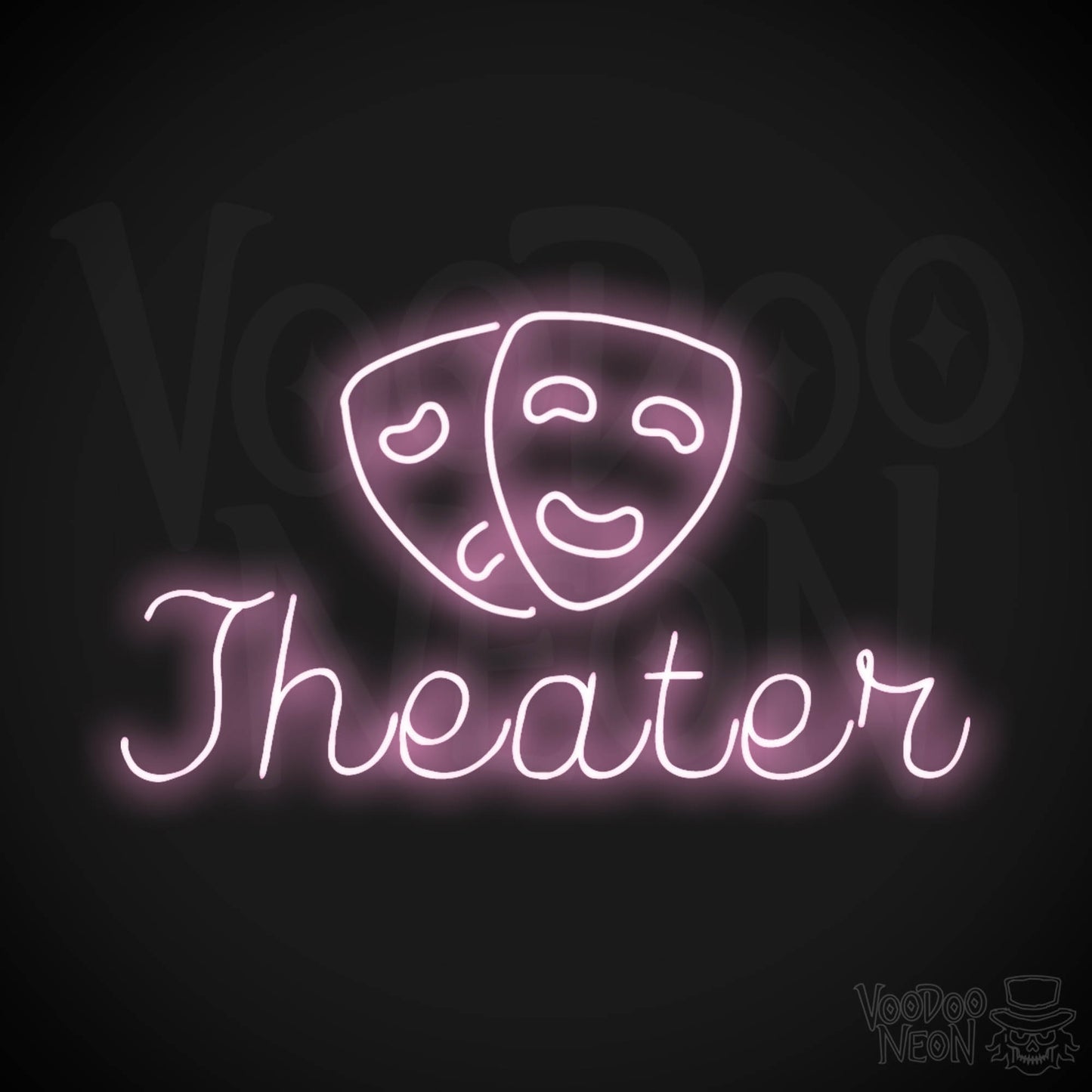 Theater Neon Sign - Neon Theater Sign - Movie Theater Signs - Color Light Pink