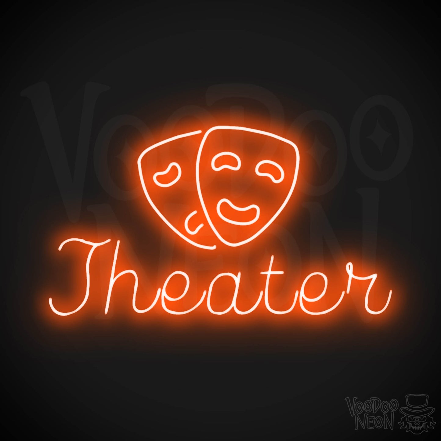 Theater Neon Sign - Neon Theater Sign - Movie Theater Signs - Color Orange