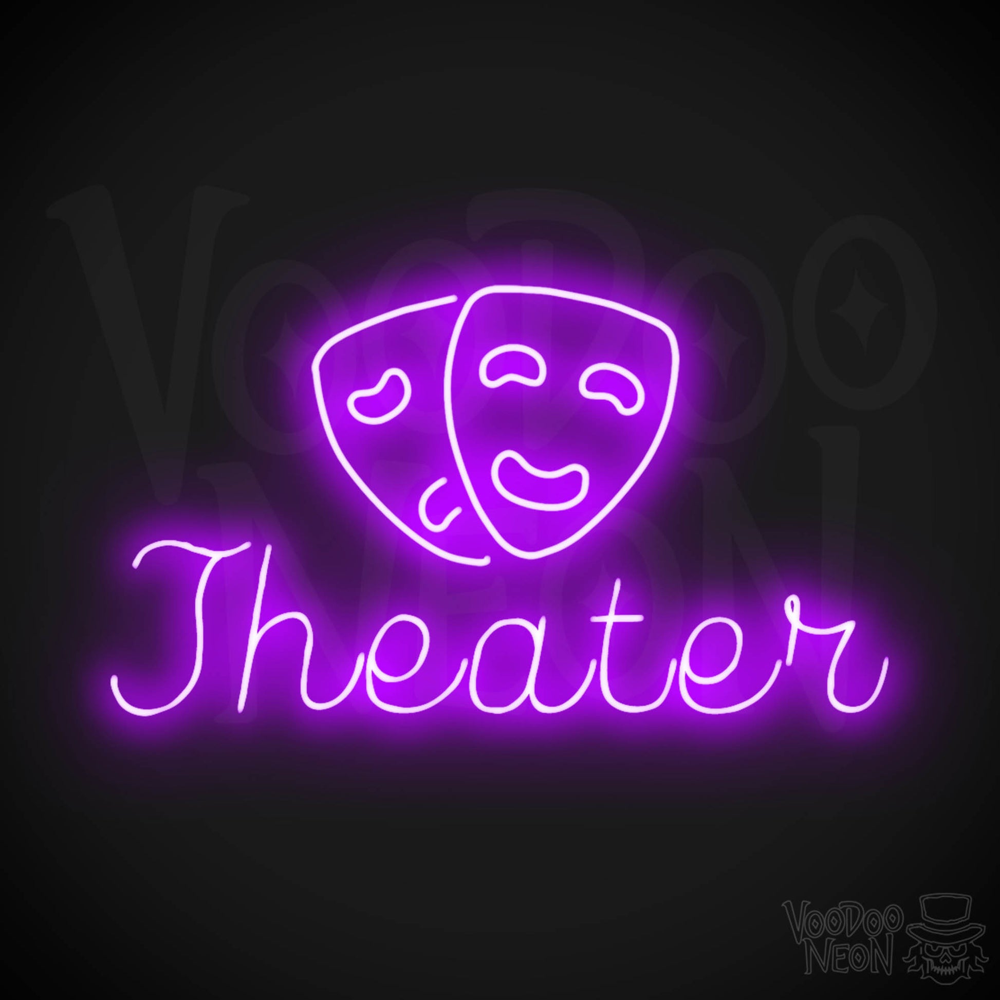 Theater Neon Sign - Neon Theater Sign - Movie Theater Signs - Color Purple