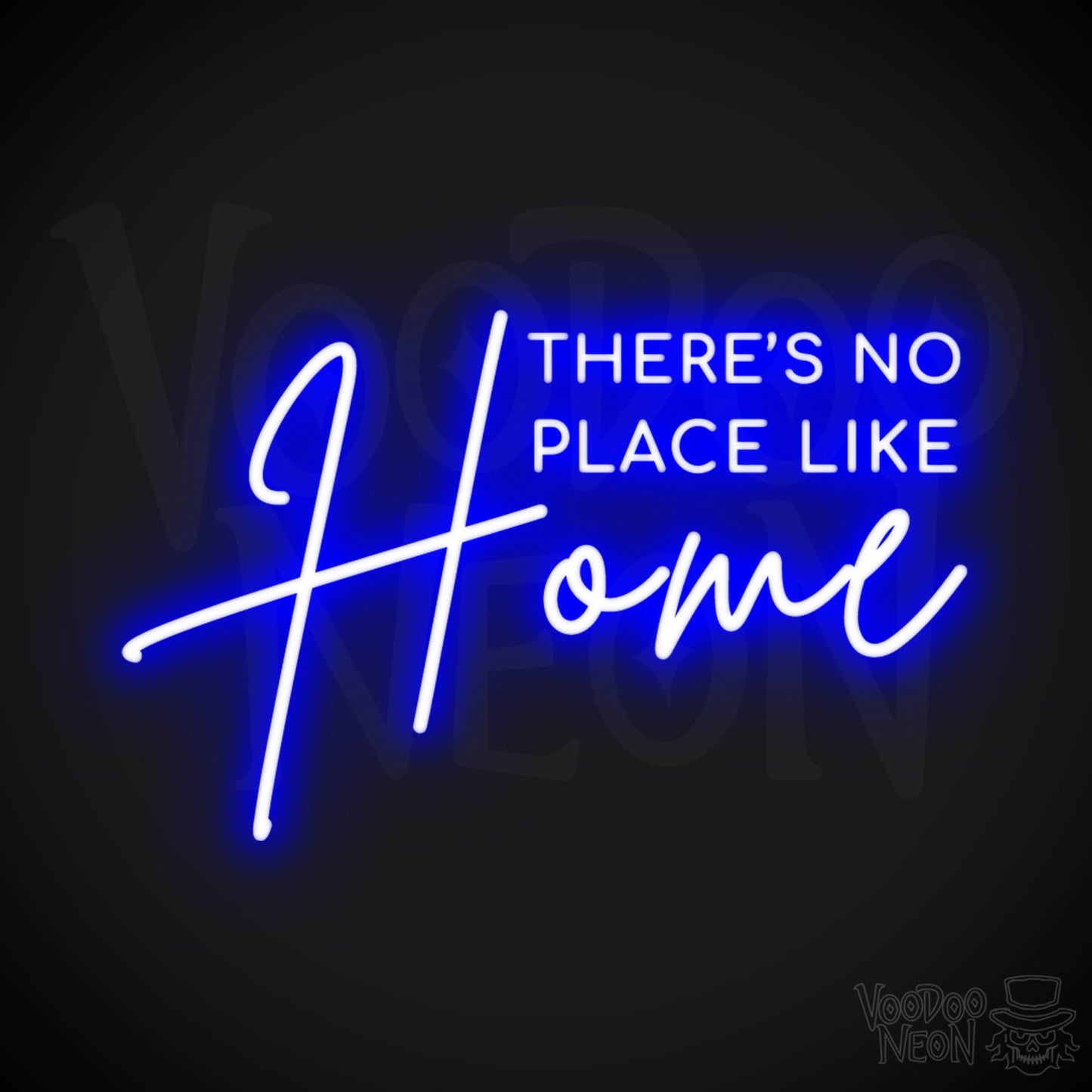 There's No Place Like Home Neon Sign - There's No Place Like Home Neon Wall Art - LED Sign - Color Dark Blue