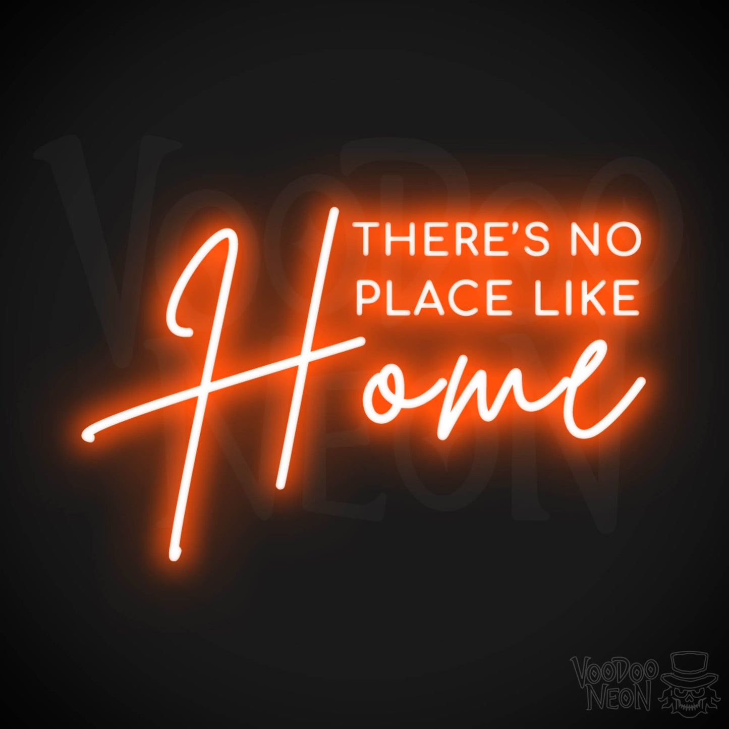 There's No Place Like Home Neon Sign - There's No Place Like Home Neon Wall Art - LED Sign - Color Orange