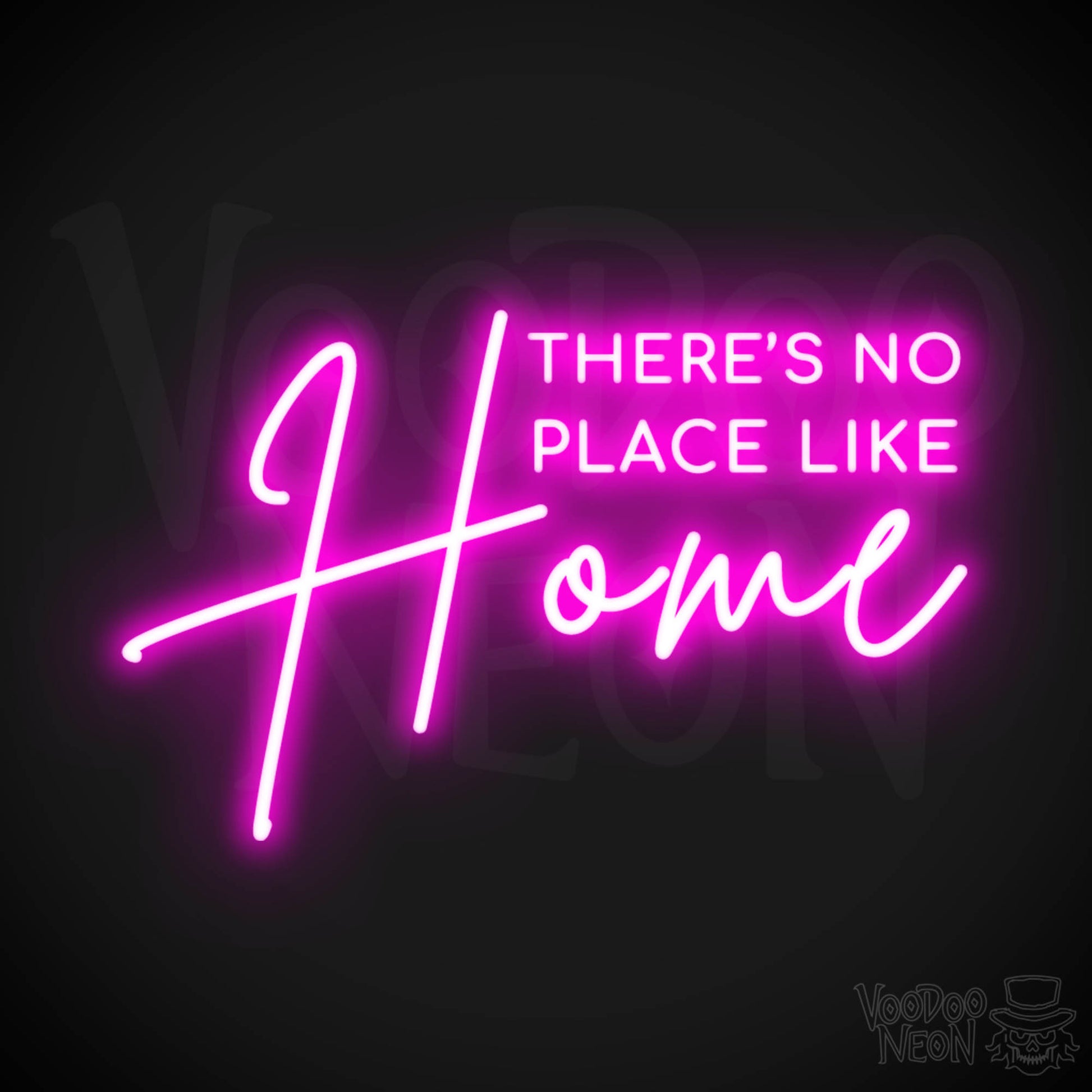 There's No Place Like Home Neon Sign - There's No Place Like Home Neon Wall Art - LED Sign - Color Pink