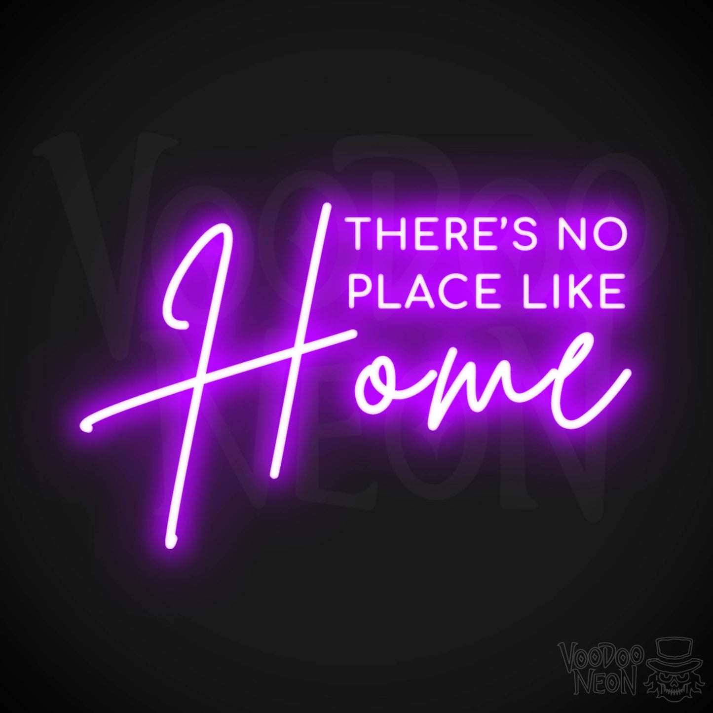 There's No Place Like Home Neon Sign - There's No Place Like Home Neon Wall Art - LED Sign - Color Purple