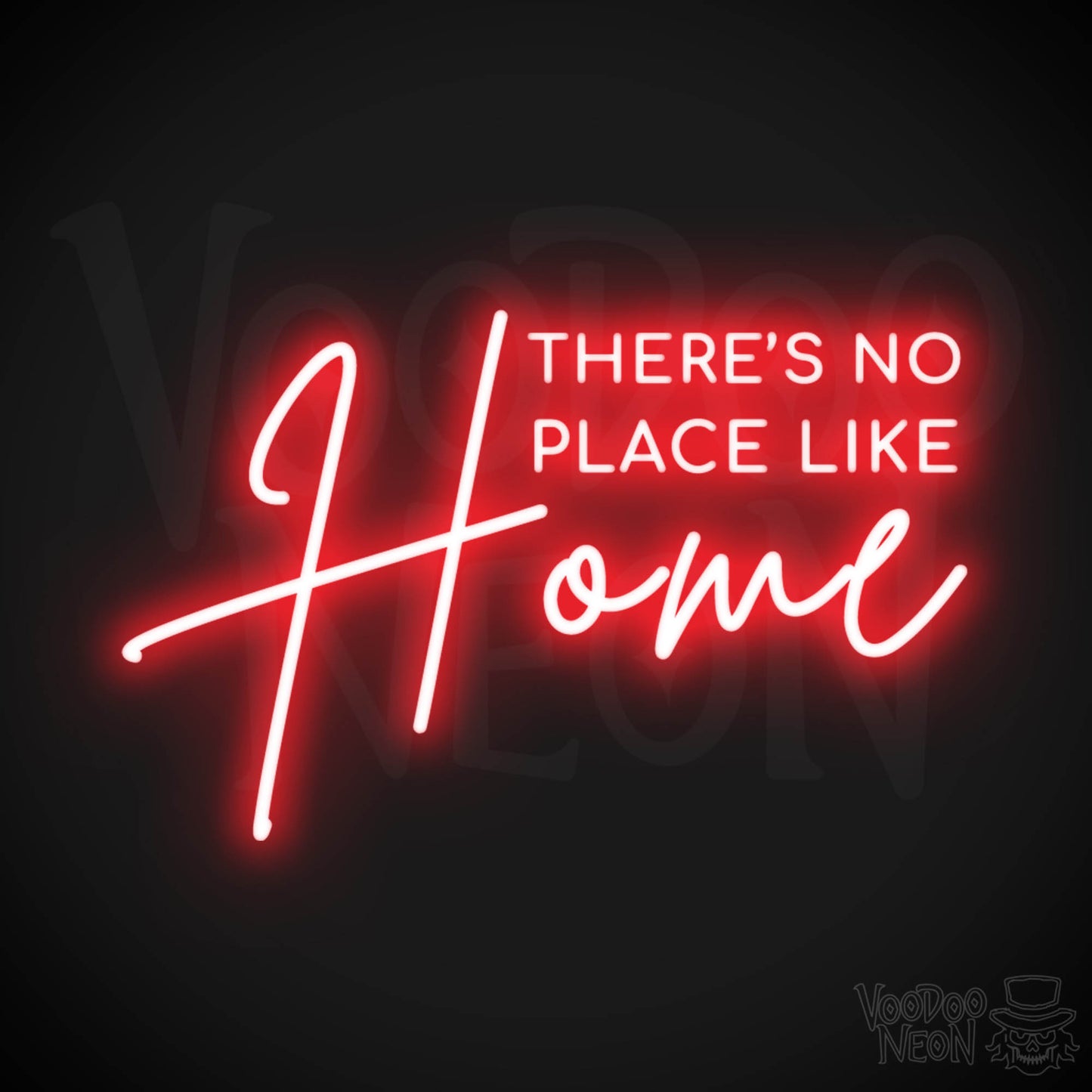 There's No Place Like Home Neon Sign - There's No Place Like Home Neon Wall Art - LED Sign - Color Red