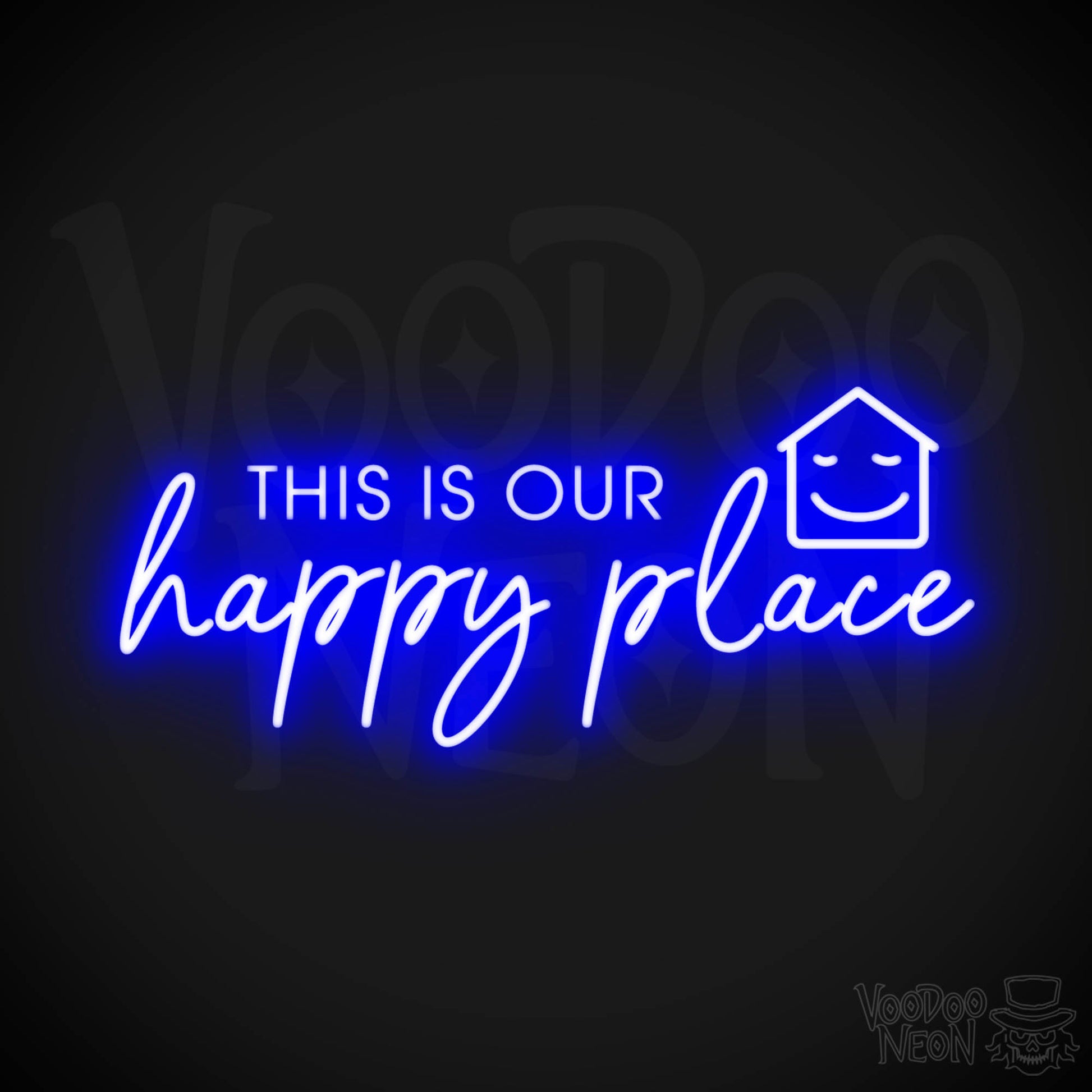 This Is Our Happy Place Neon Sign - Neon This Is Our Happy Place Sign - LED Sign - Color Dark Blue