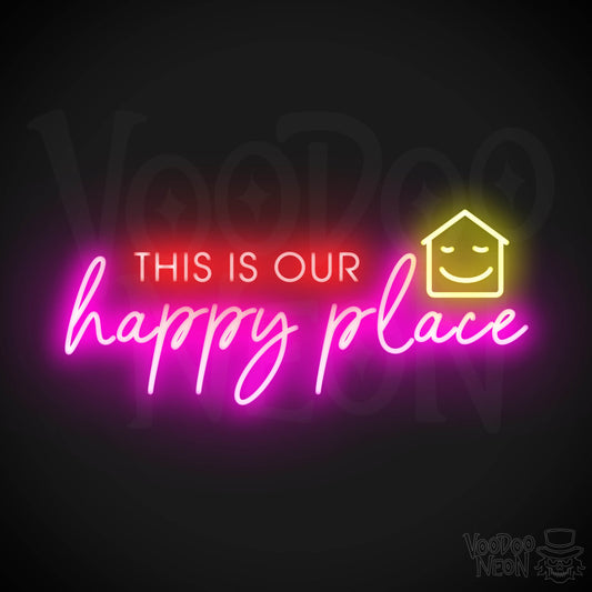 This Is Our Happy Place Neon Sign - Neon This Is Our Happy Place Sign - LED Sign - Color Multi-Color