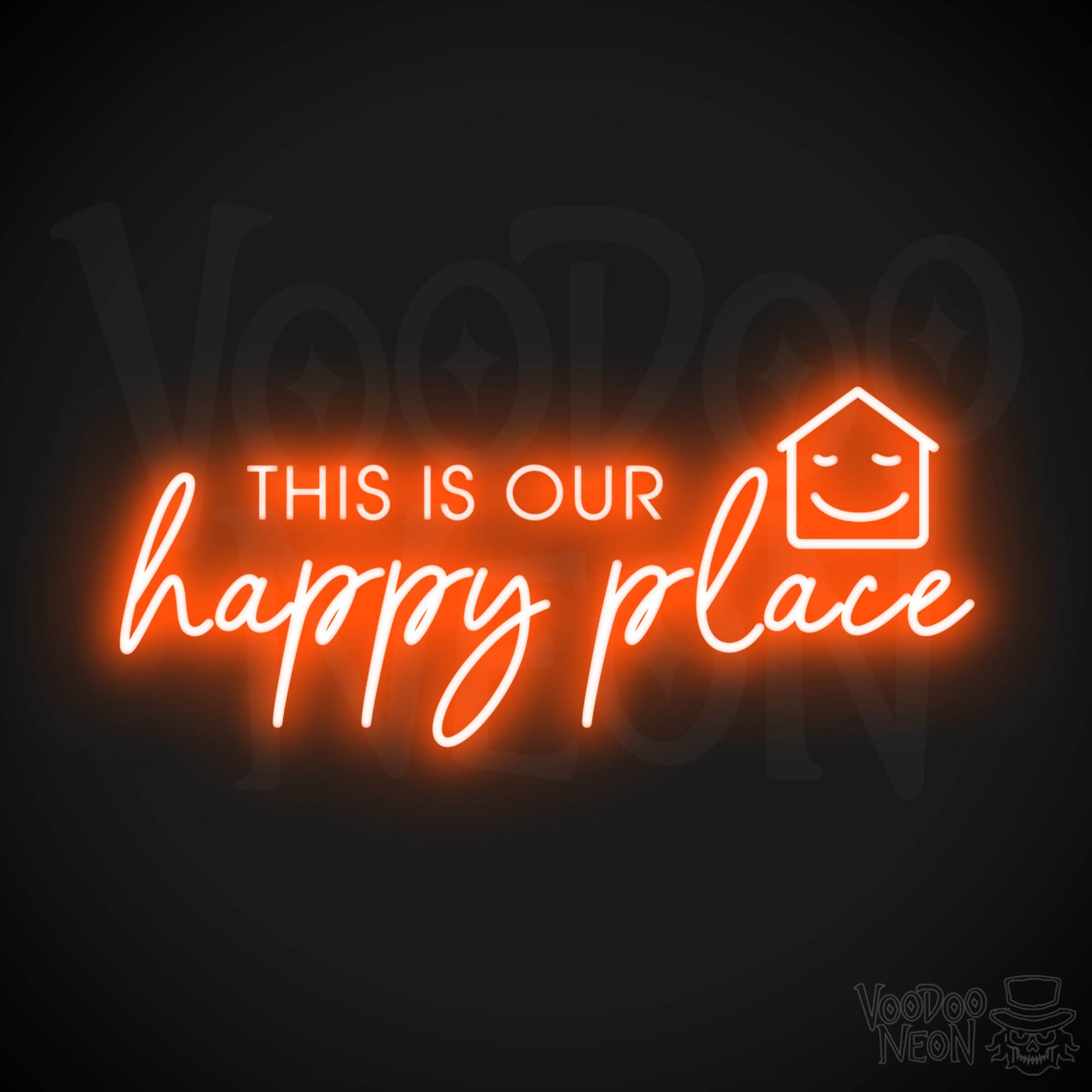 This Is Our Happy Place Neon Sign - Neon This Is Our Happy Place Sign - LED Sign - Color Orange
