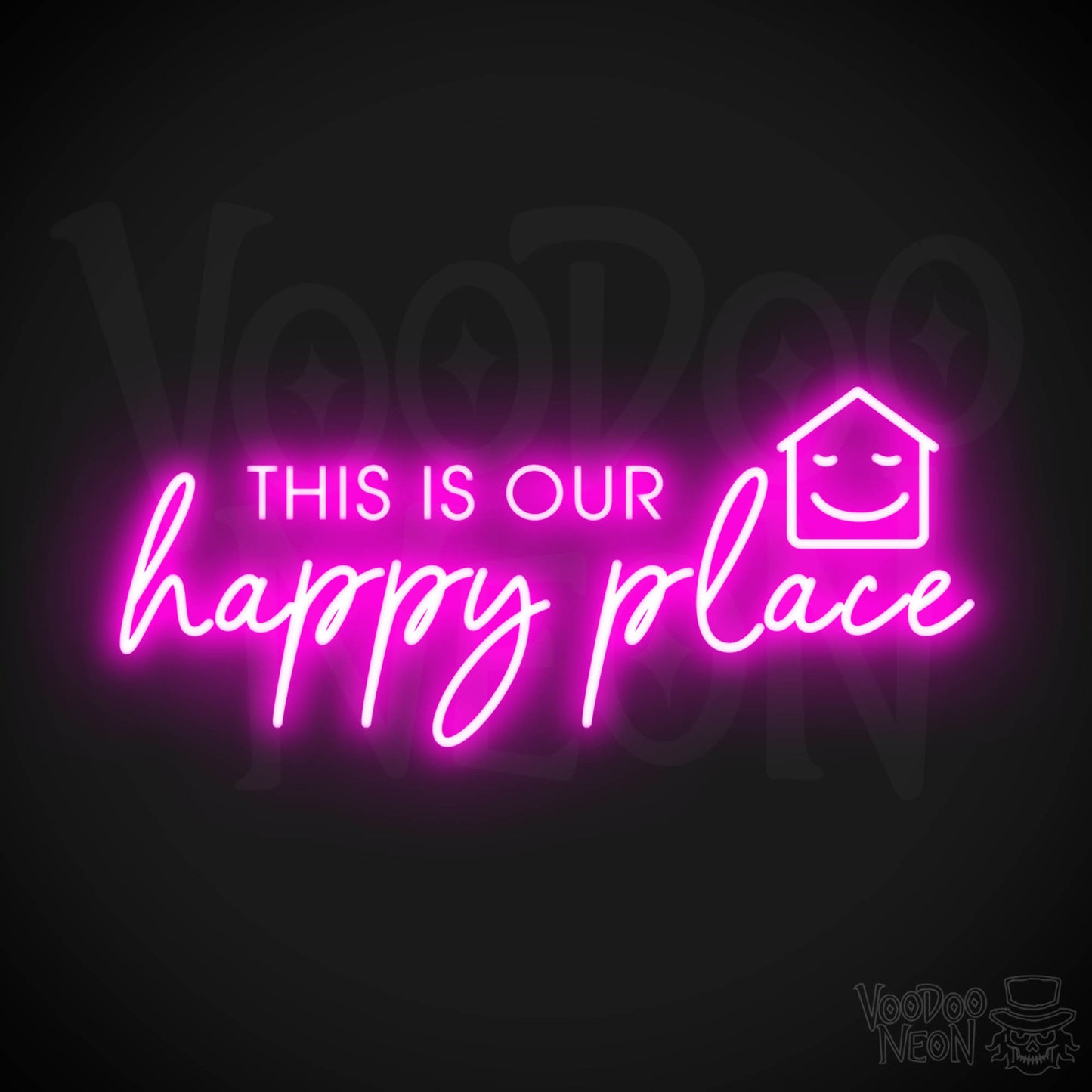 This Is Our Happy Place Neon Sign - Neon This Is Our Happy Place Sign - LED Sign - Color Pink