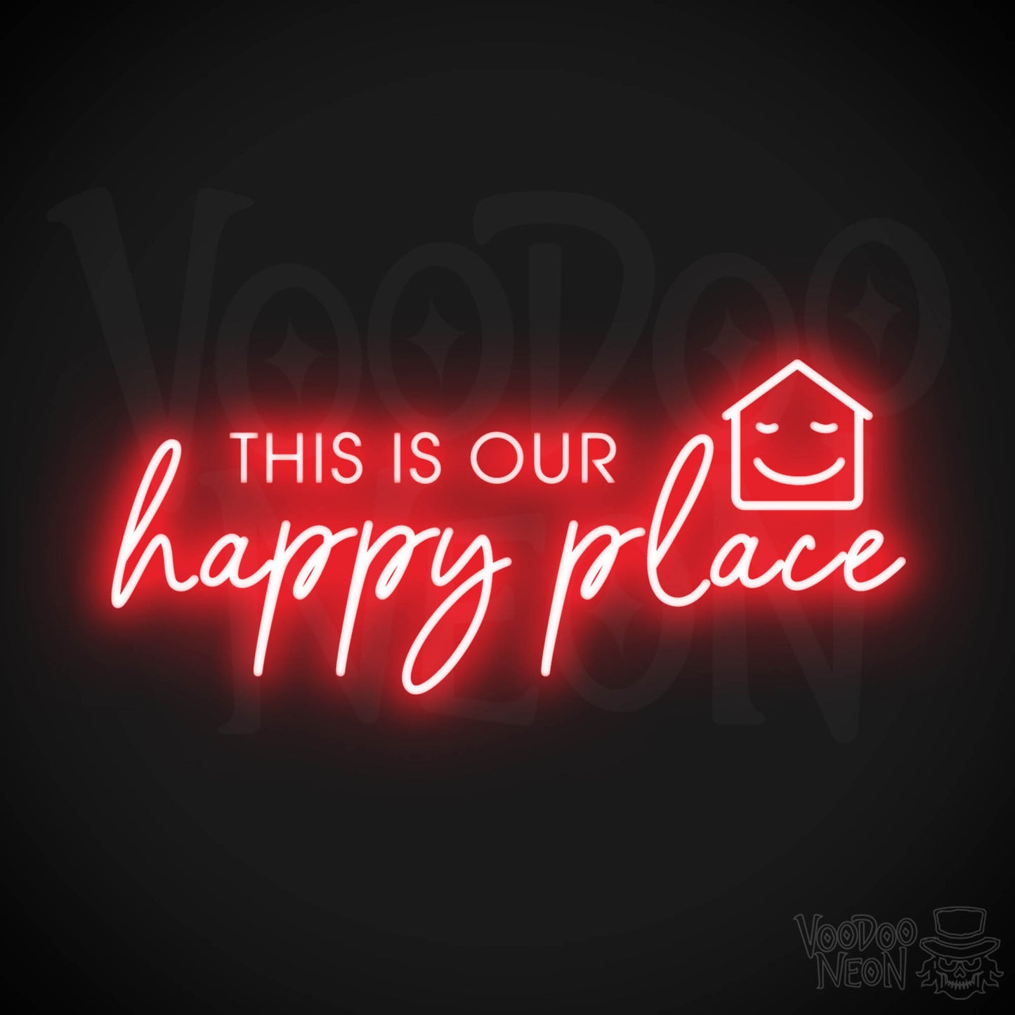 This Is Our Happy Place Neon Sign - Neon This Is Our Happy Place Sign - LED Sign - Color Red
