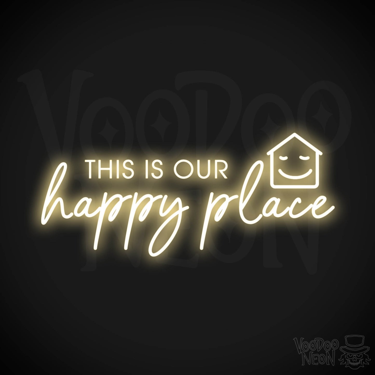 This Is Our Happy Place Neon Sign - Neon This Is Our Happy Place Sign - LED Sign - Color Warm White
