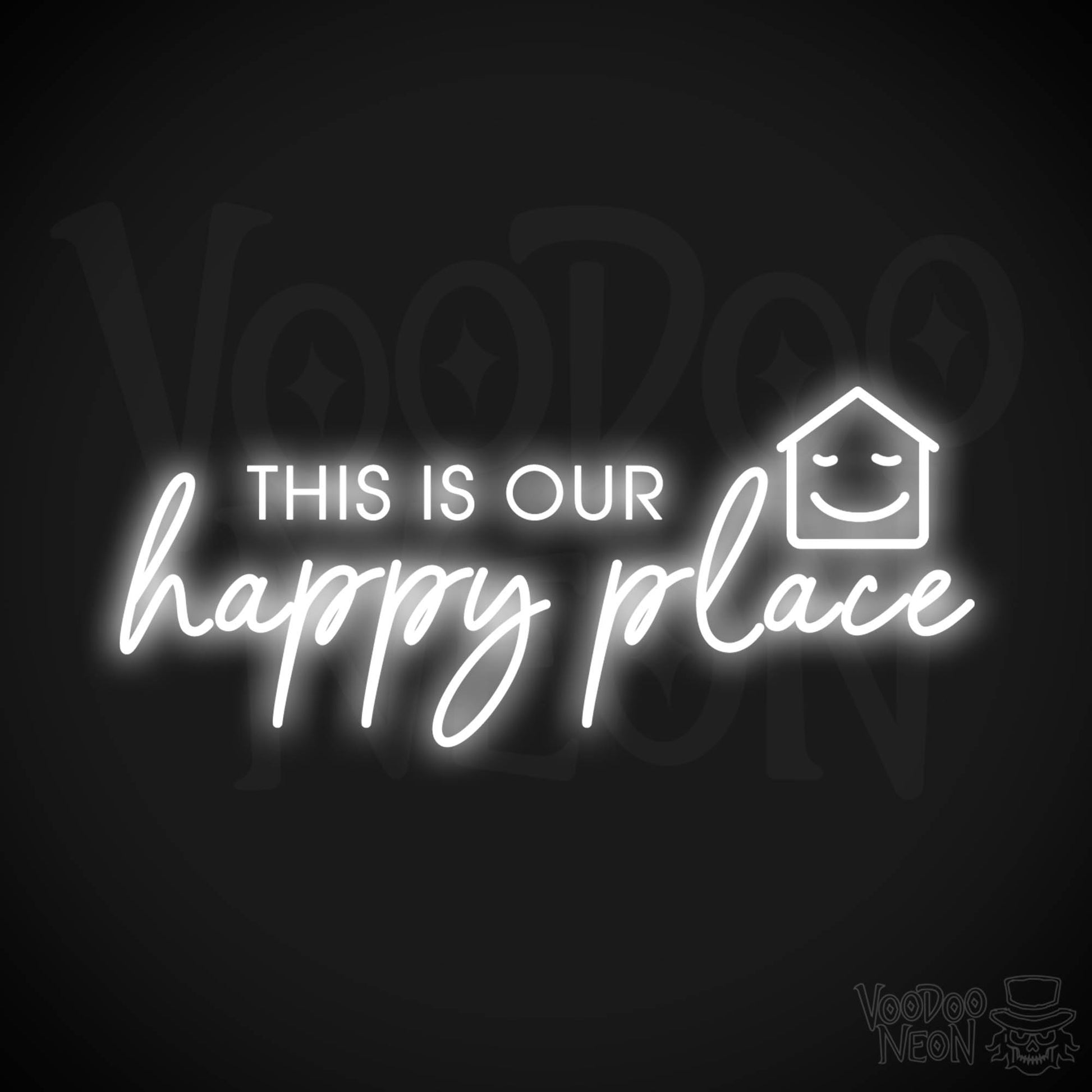 This Is Our Happy Place Neon Sign - Neon This Is Our Happy Place Sign - LED Sign - Color White