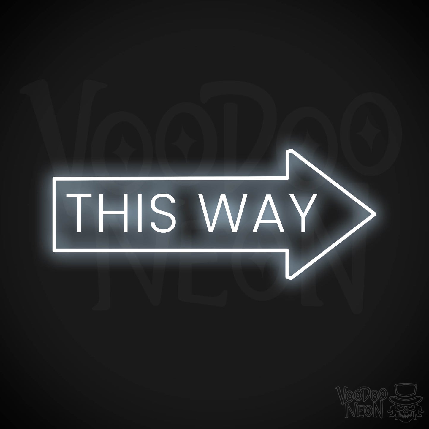 This Way Neon Sign - Cool White