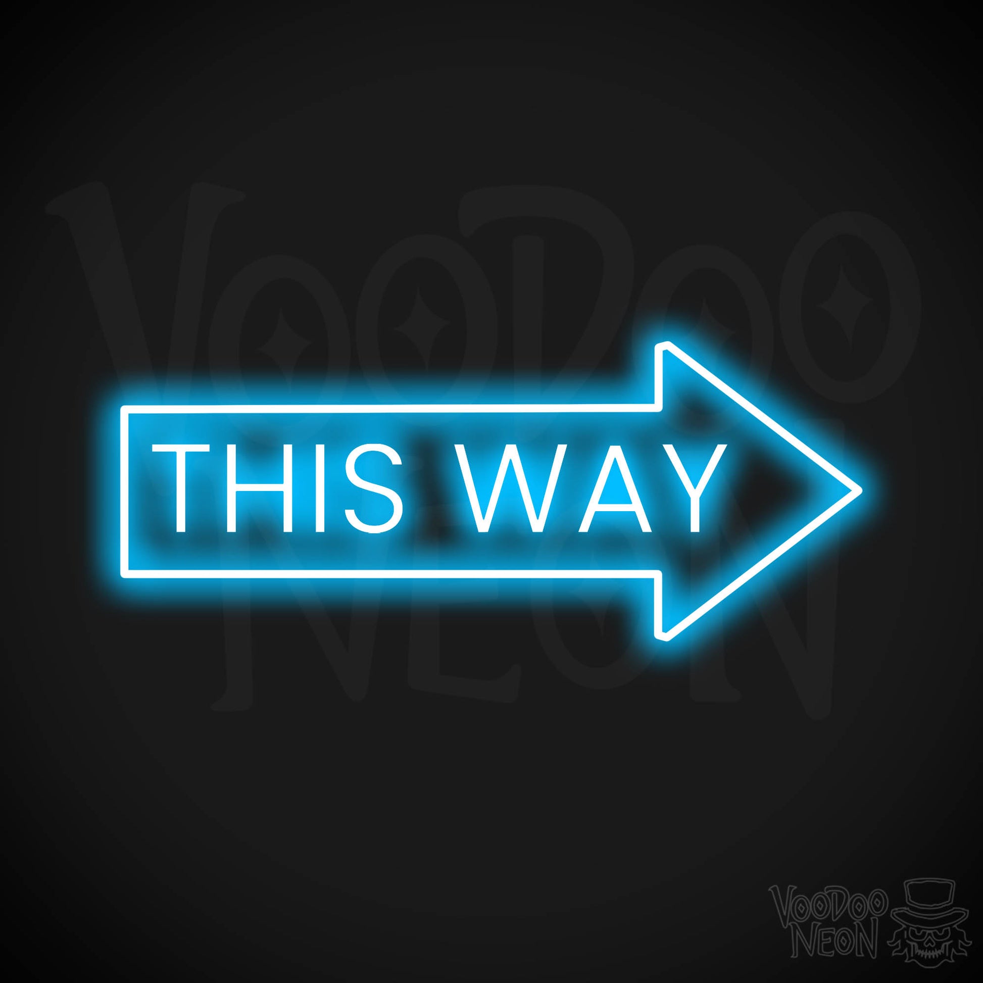 This Way Neon Sign - Dark Blue