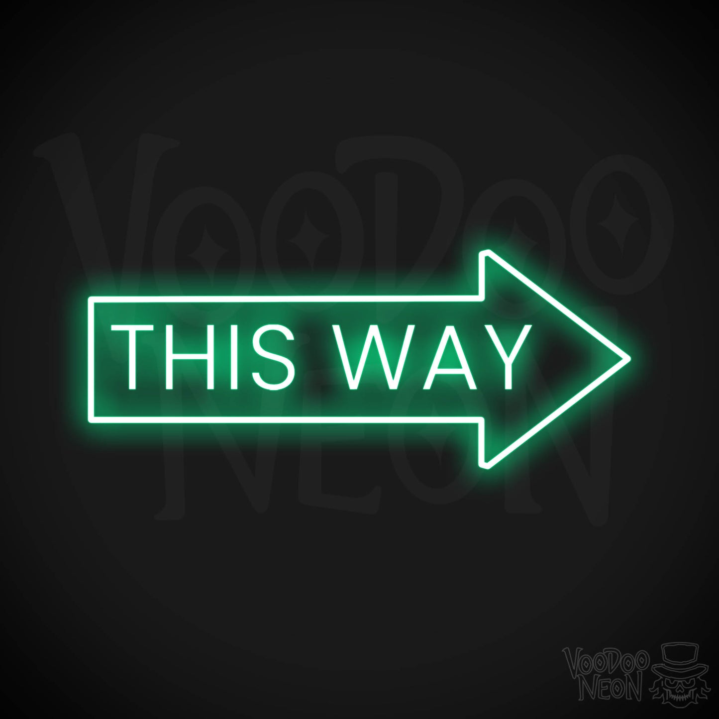 This Way Neon Sign - Green