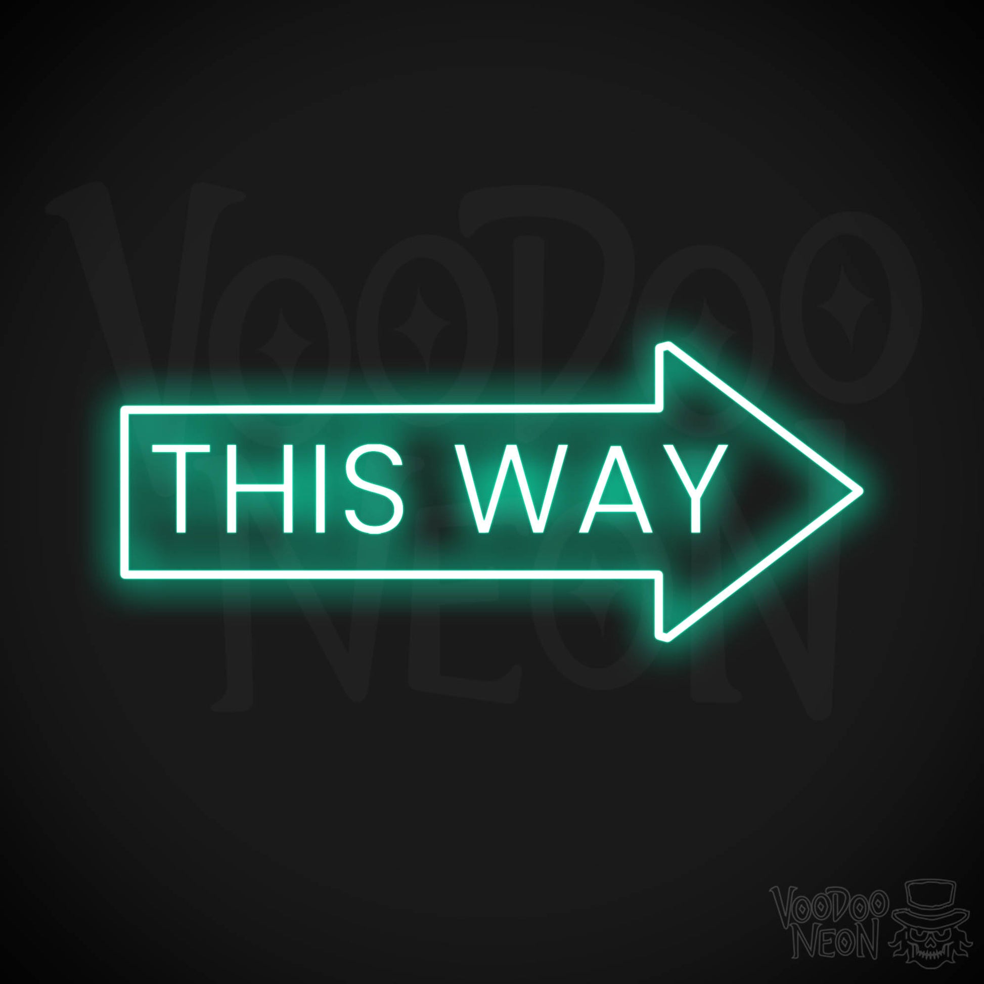 This Way Neon Sign - Light Green