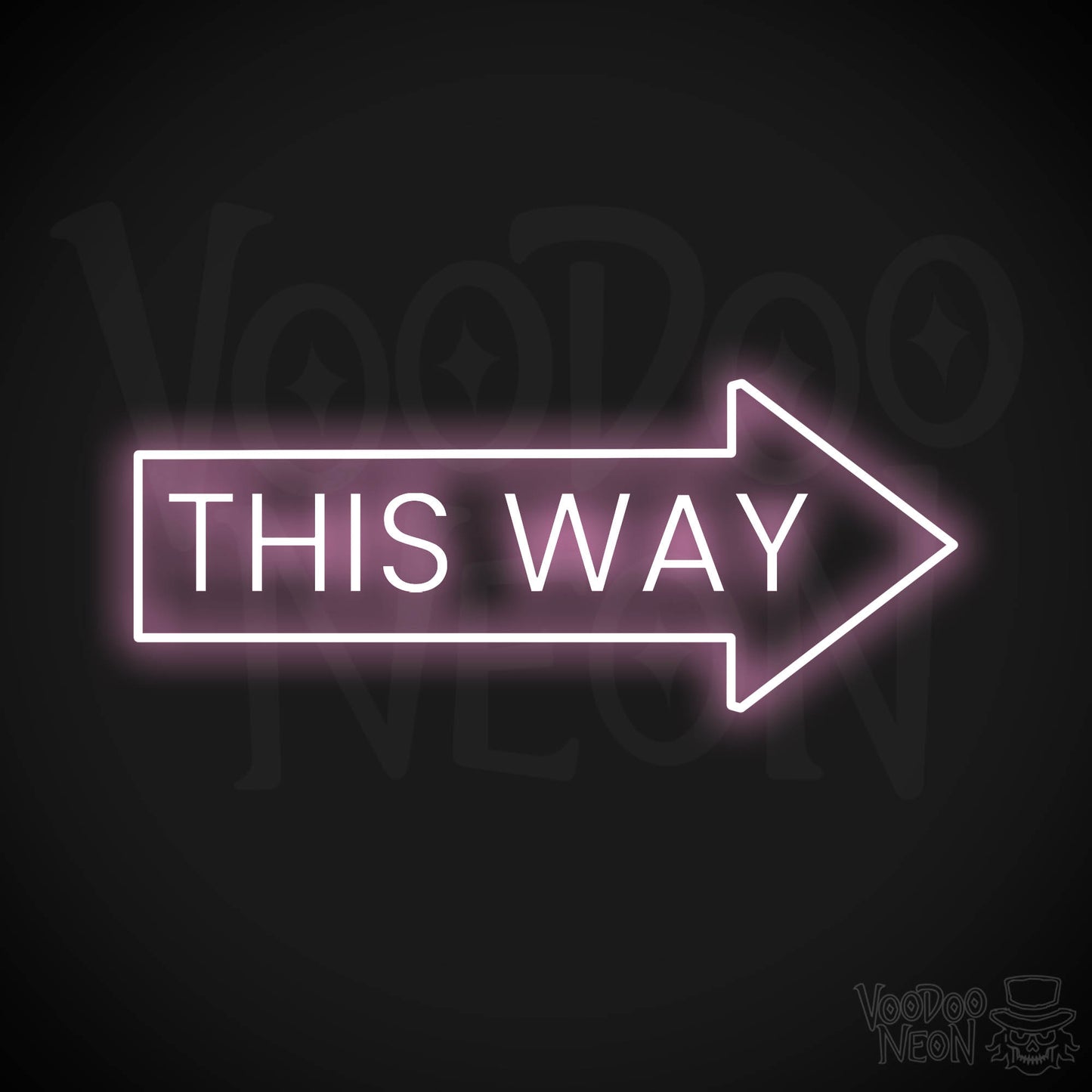 This Way Neon Sign - Light Pink