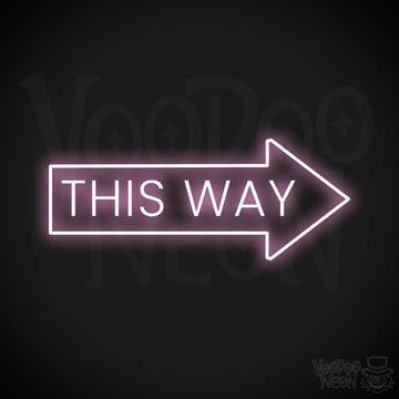 This Way Neon Sign - Light Pink