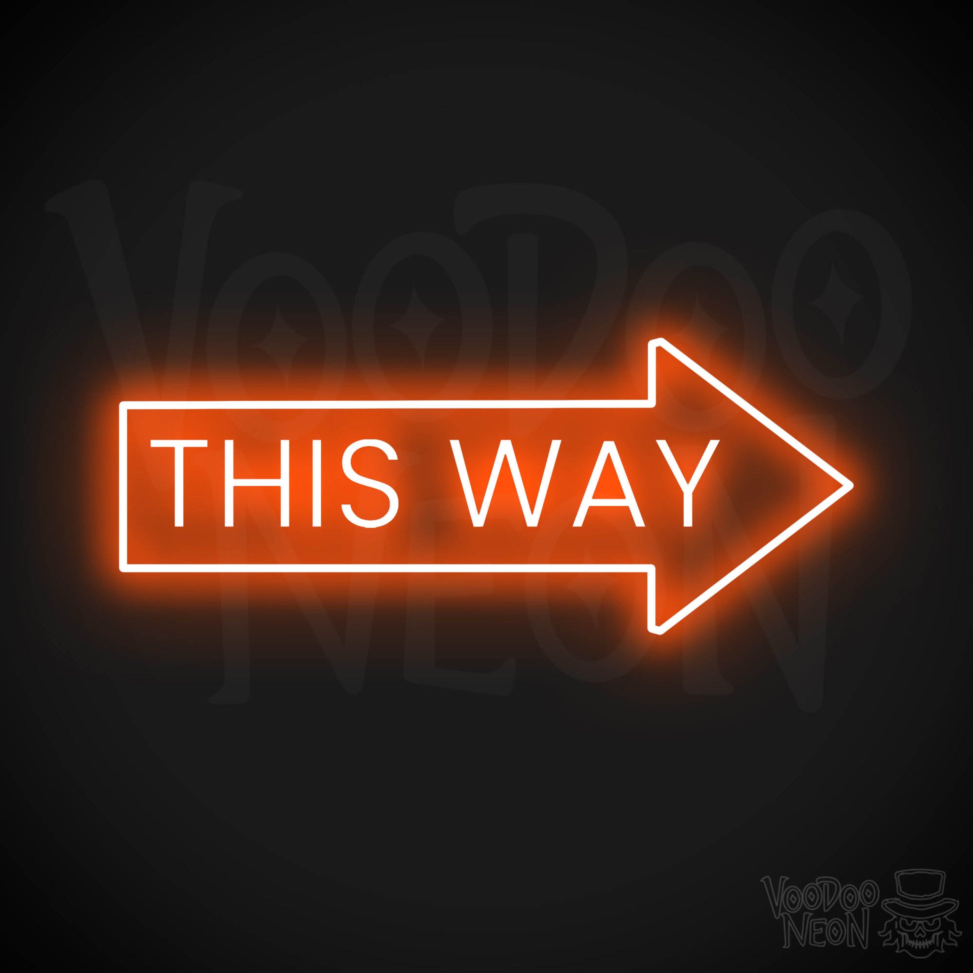 This Way Neon Sign - Orange