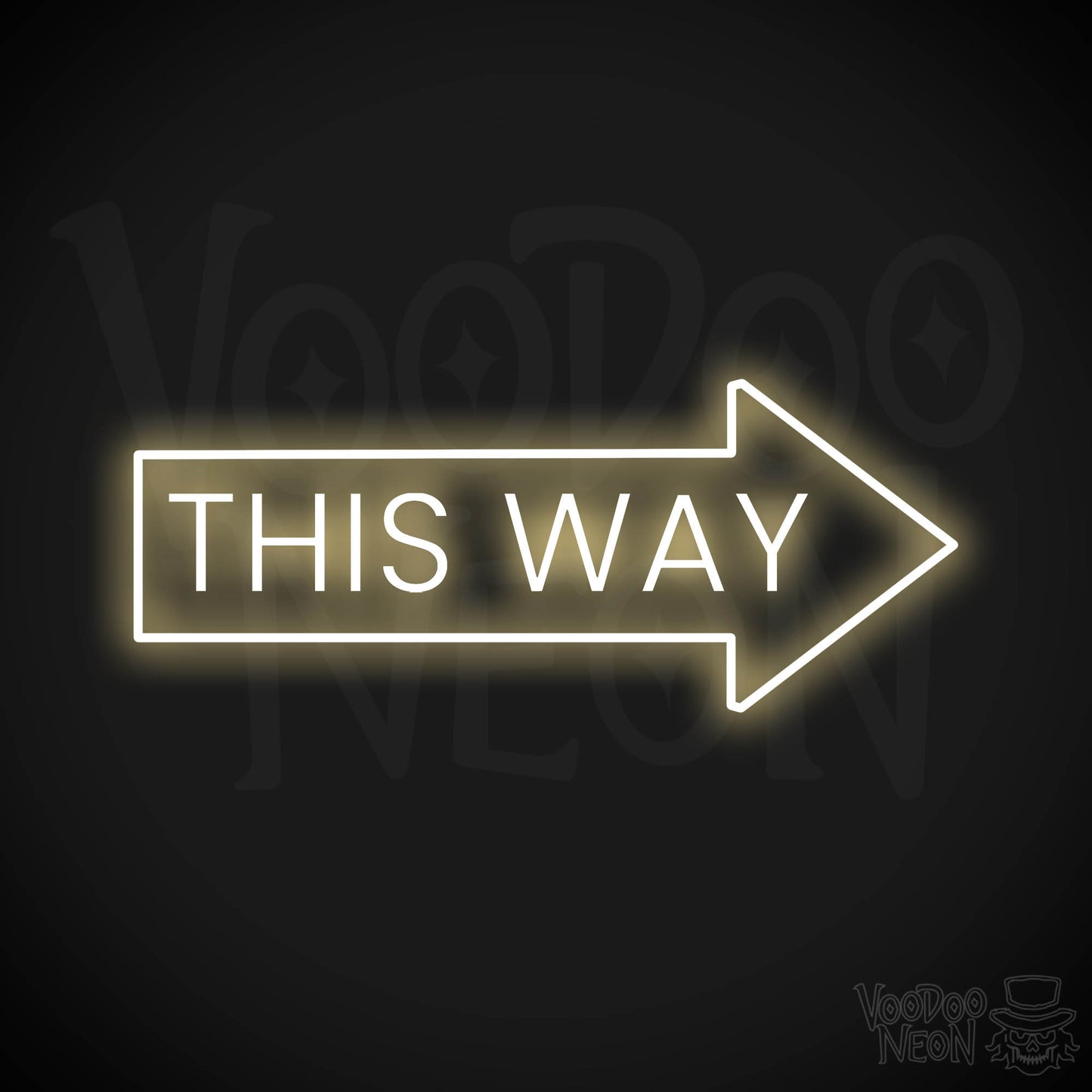 This Way Neon Sign - Warm White