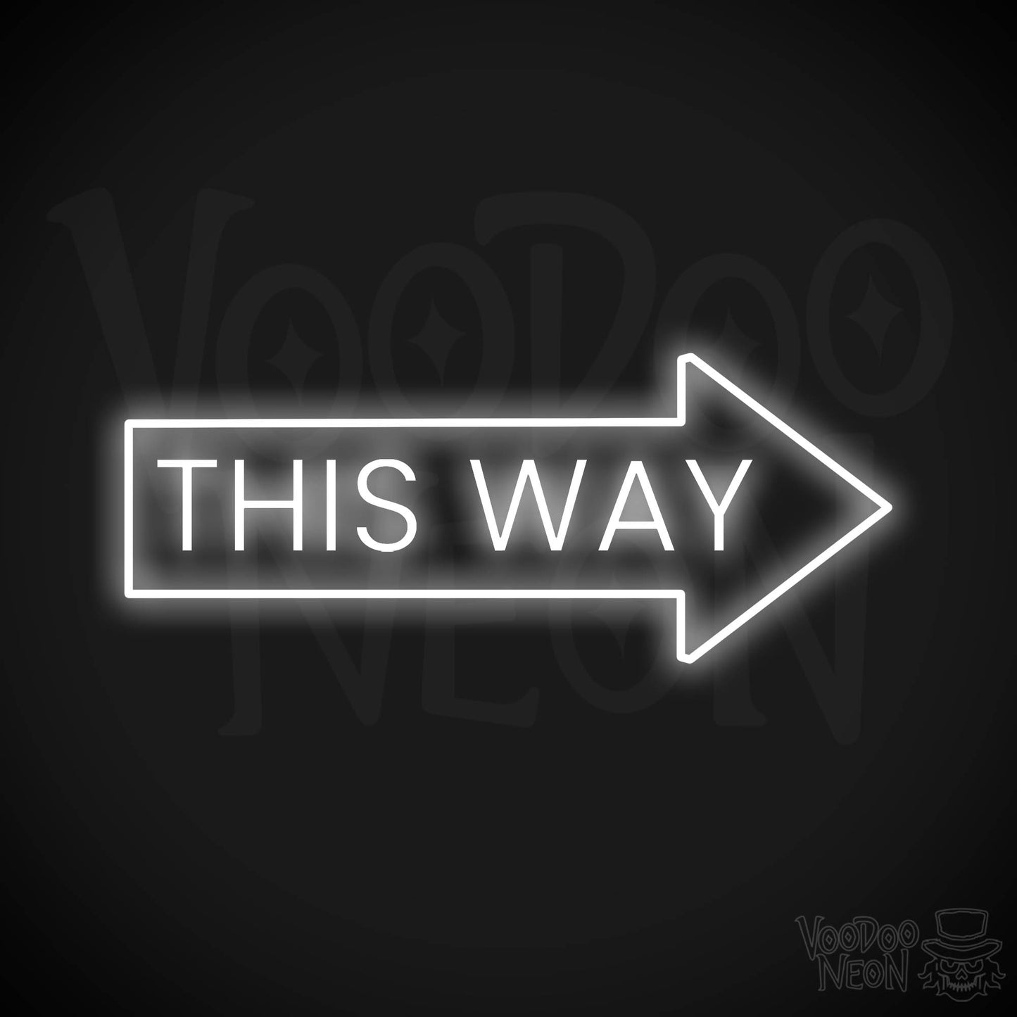 This Way Neon Sign - White