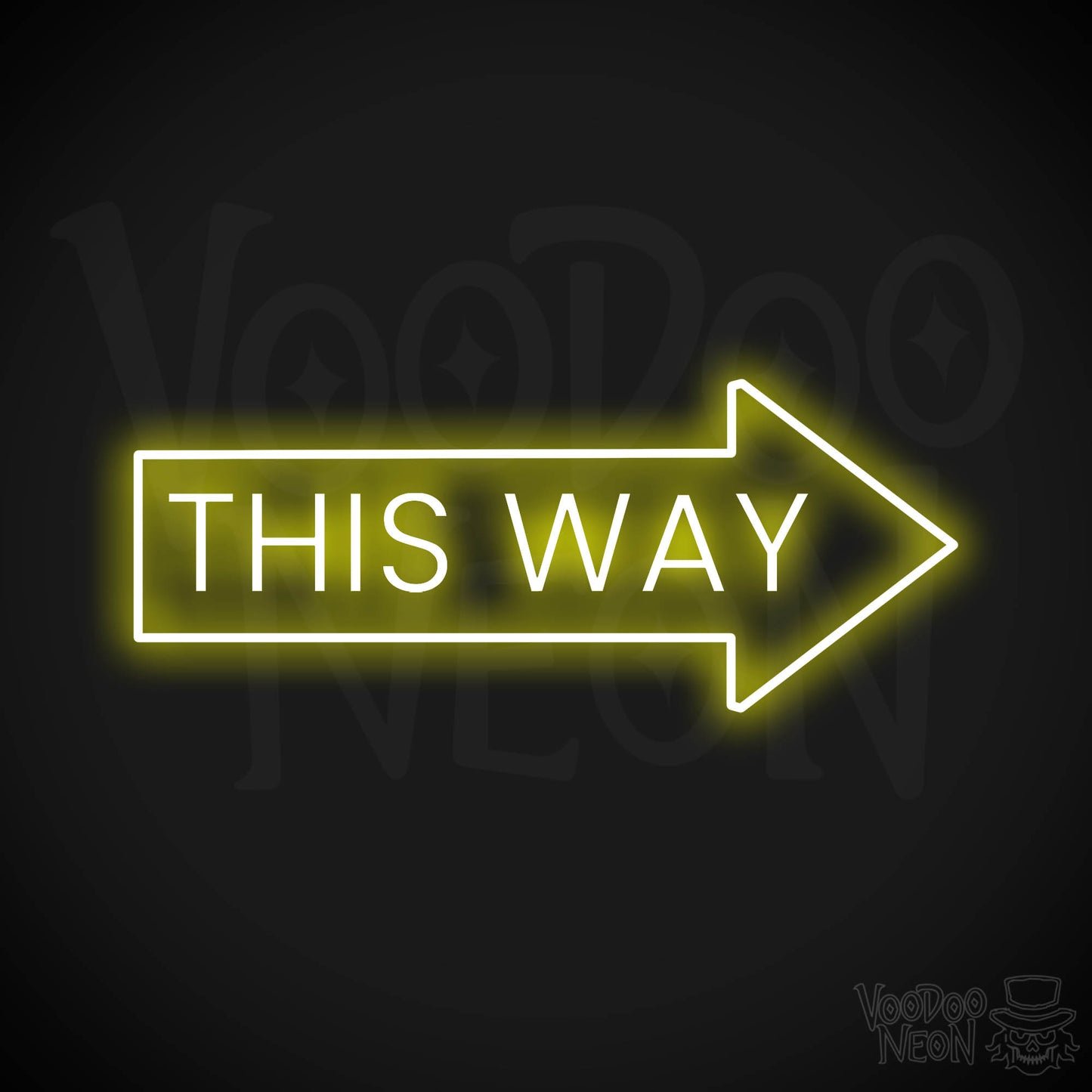 This Way Neon Sign - Yellow