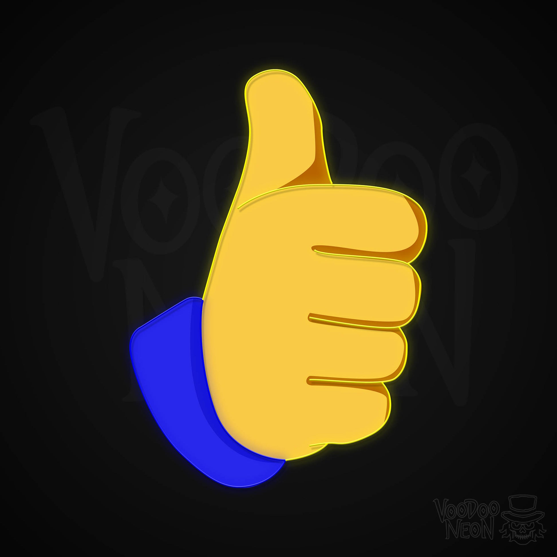 Thumbs Up Emoji Neon Sign - Multi-Color - Blackwall