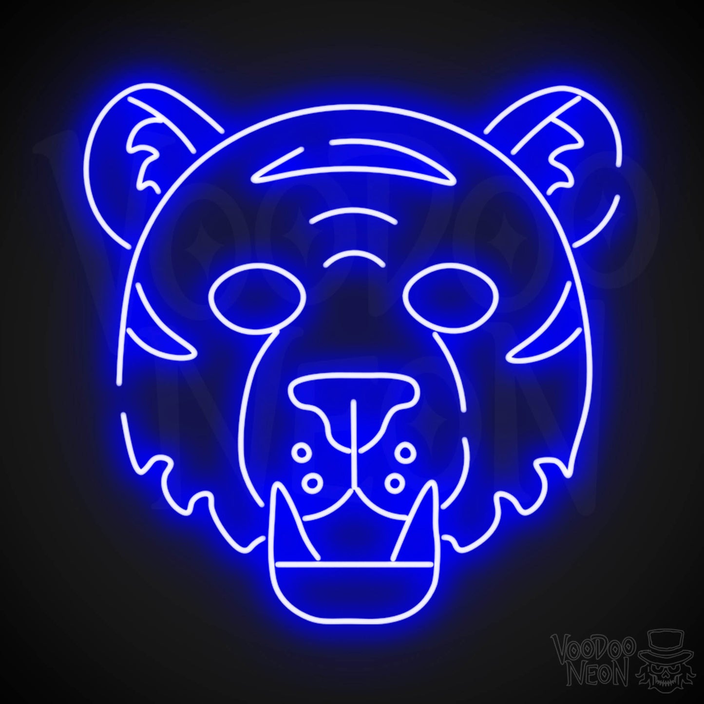 Neon Tiger Wall Art - Neon Tiger Sign - Tiger Neon Sign - LED Sign - Color Dark Blue