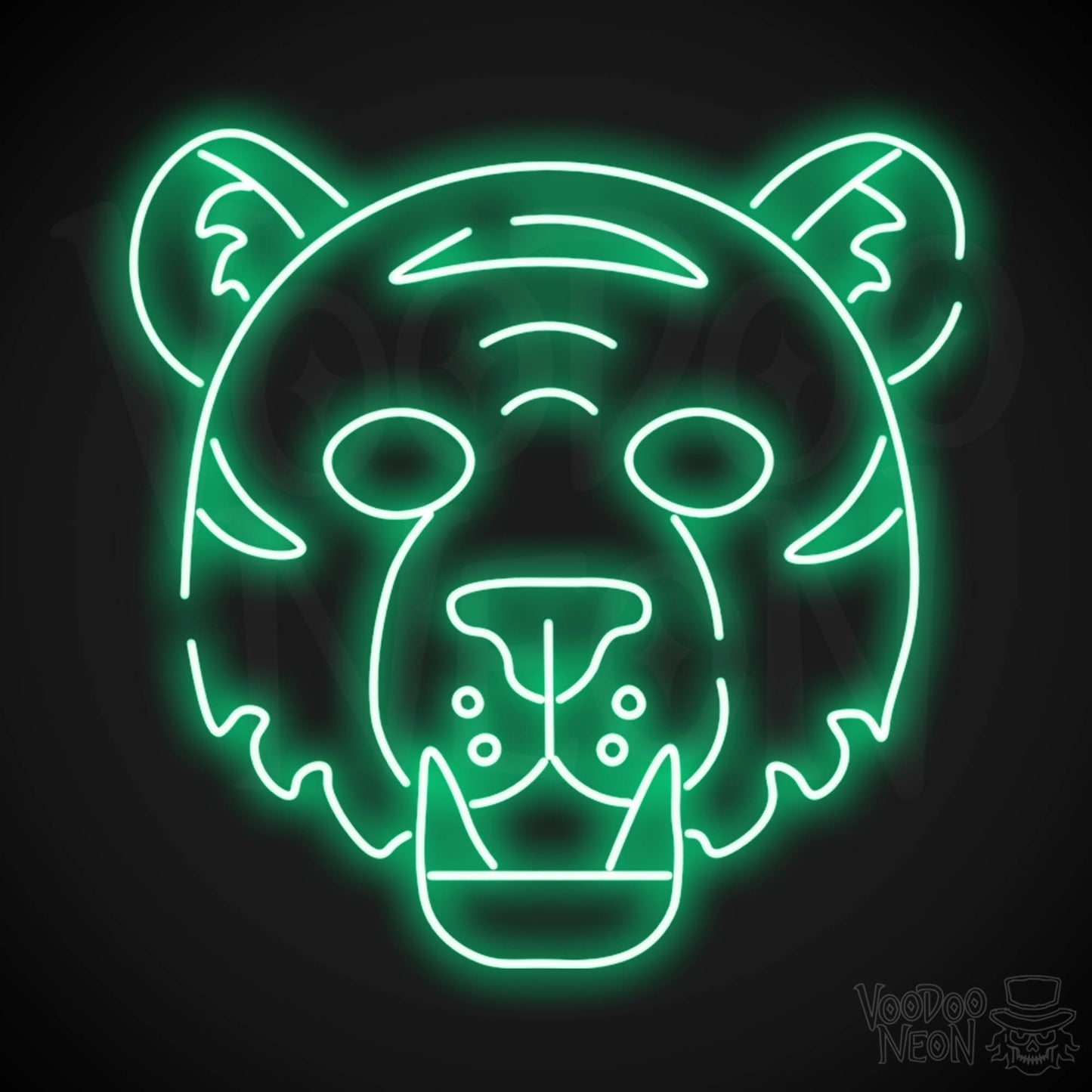 Neon Tiger Wall Art - Neon Tiger Sign - Tiger Neon Sign - LED Sign - Color Green