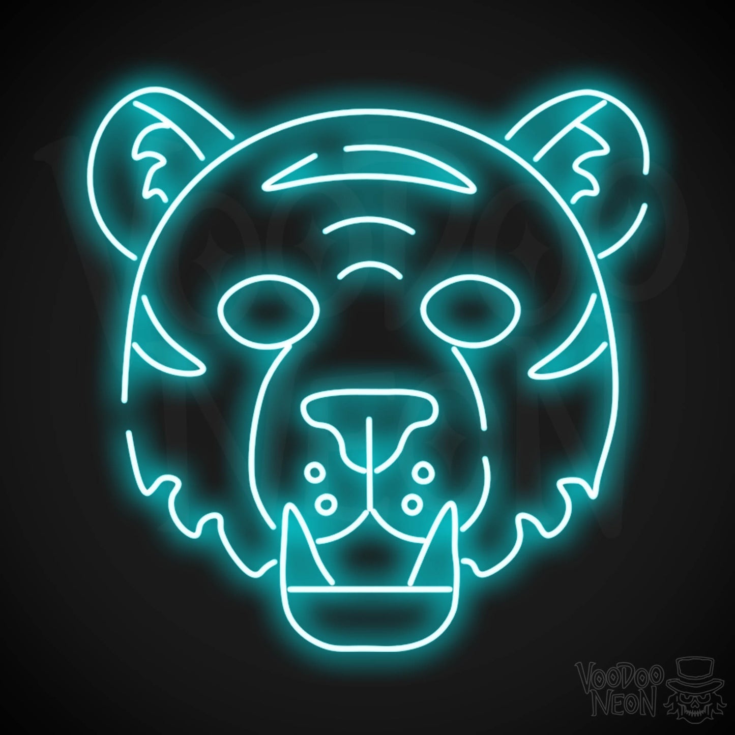 Neon Tiger Wall Art - Neon Tiger Sign - Tiger Neon Sign - LED Sign - Color Ice Blue