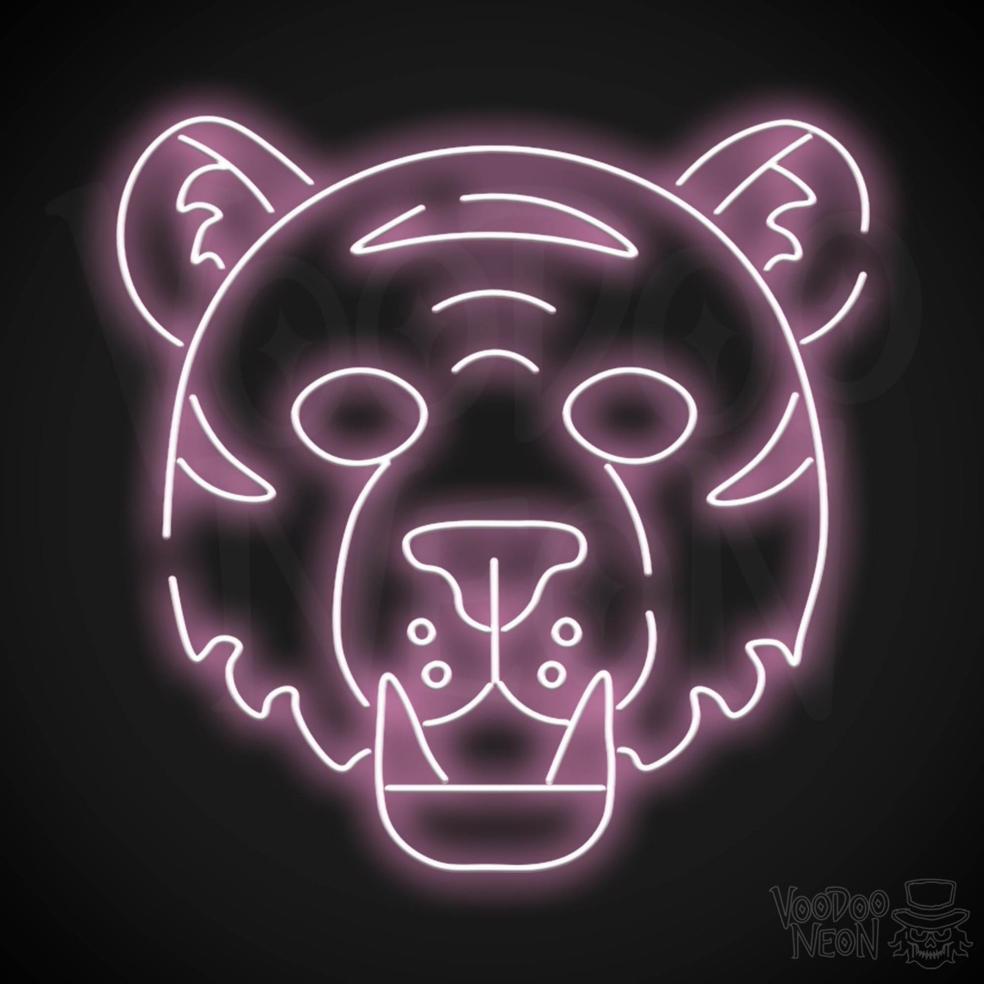 Neon Tiger Wall Art - Neon Tiger Sign - Tiger Neon Sign - LED Sign - Color Light Pink