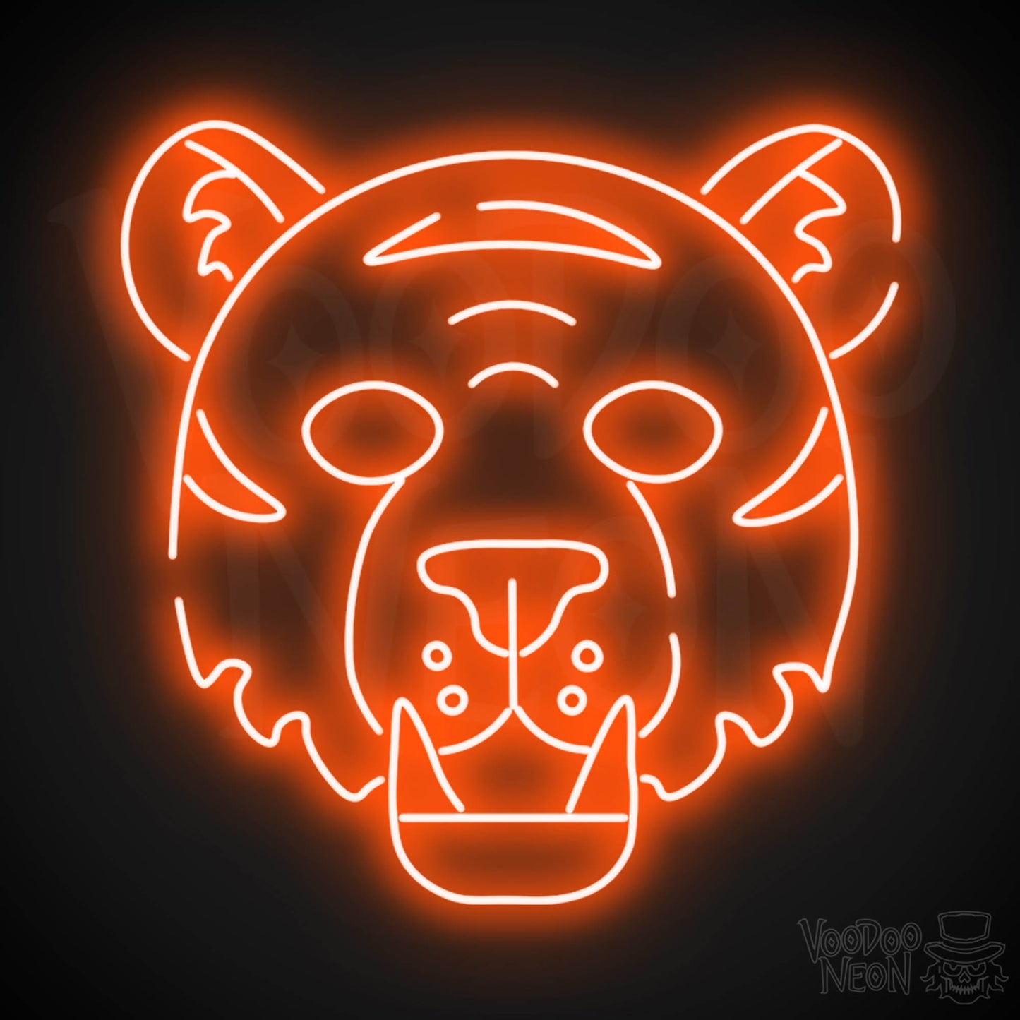 Neon Tiger Wall Art - Neon Tiger Sign - Tiger Neon Sign - LED Sign - Color Orange