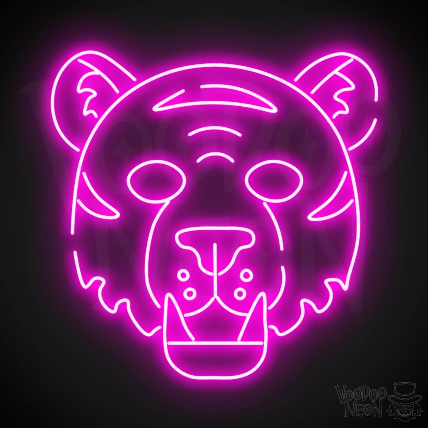 Neon Tiger Wall Art - Neon Tiger Sign - Tiger Neon Sign - LED Sign - Color Pink