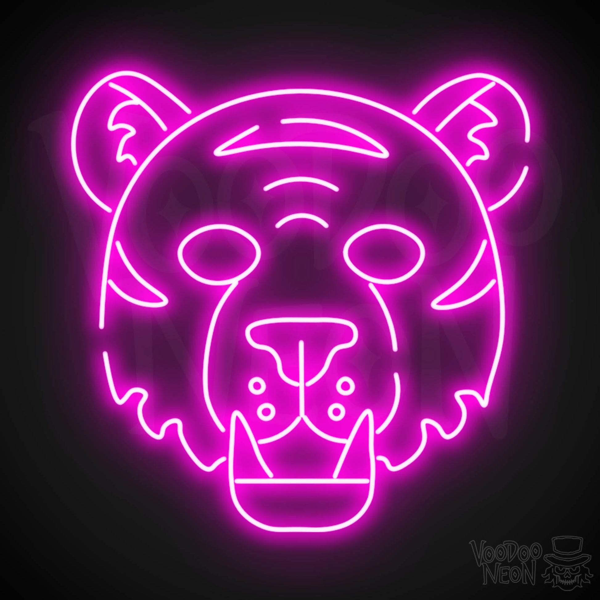 Neon Tiger Wall Art - Neon Tiger Sign - Tiger Neon Sign - LED Sign - Color Pink