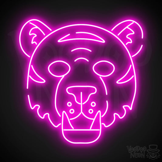 Neon Tiger Wall Art - Neon Tiger Sign - Tiger Neon Sign - LED Sign - Color Pink