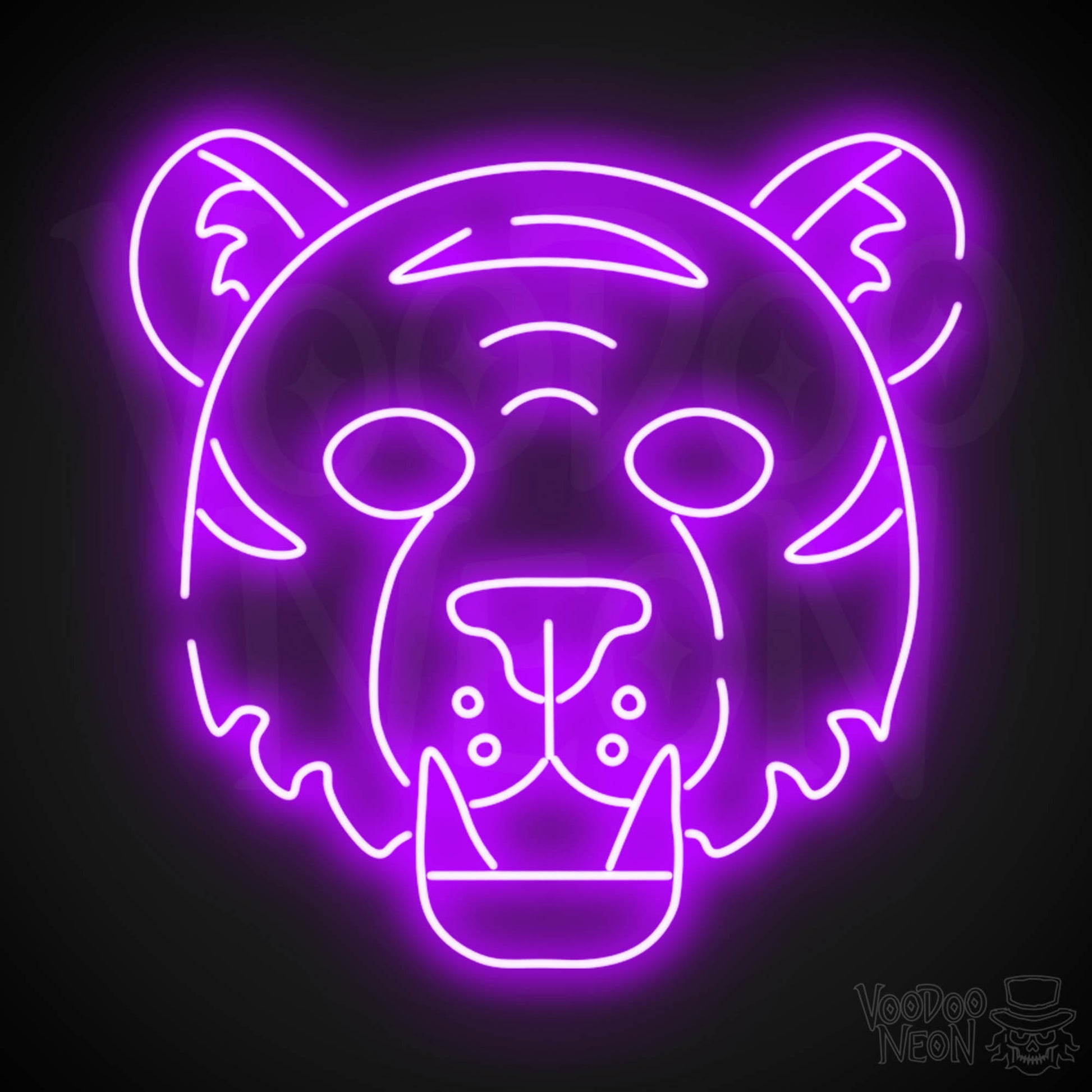 Neon Tiger Wall Art - Neon Tiger Sign - Tiger Neon Sign - LED Sign - Color Purple