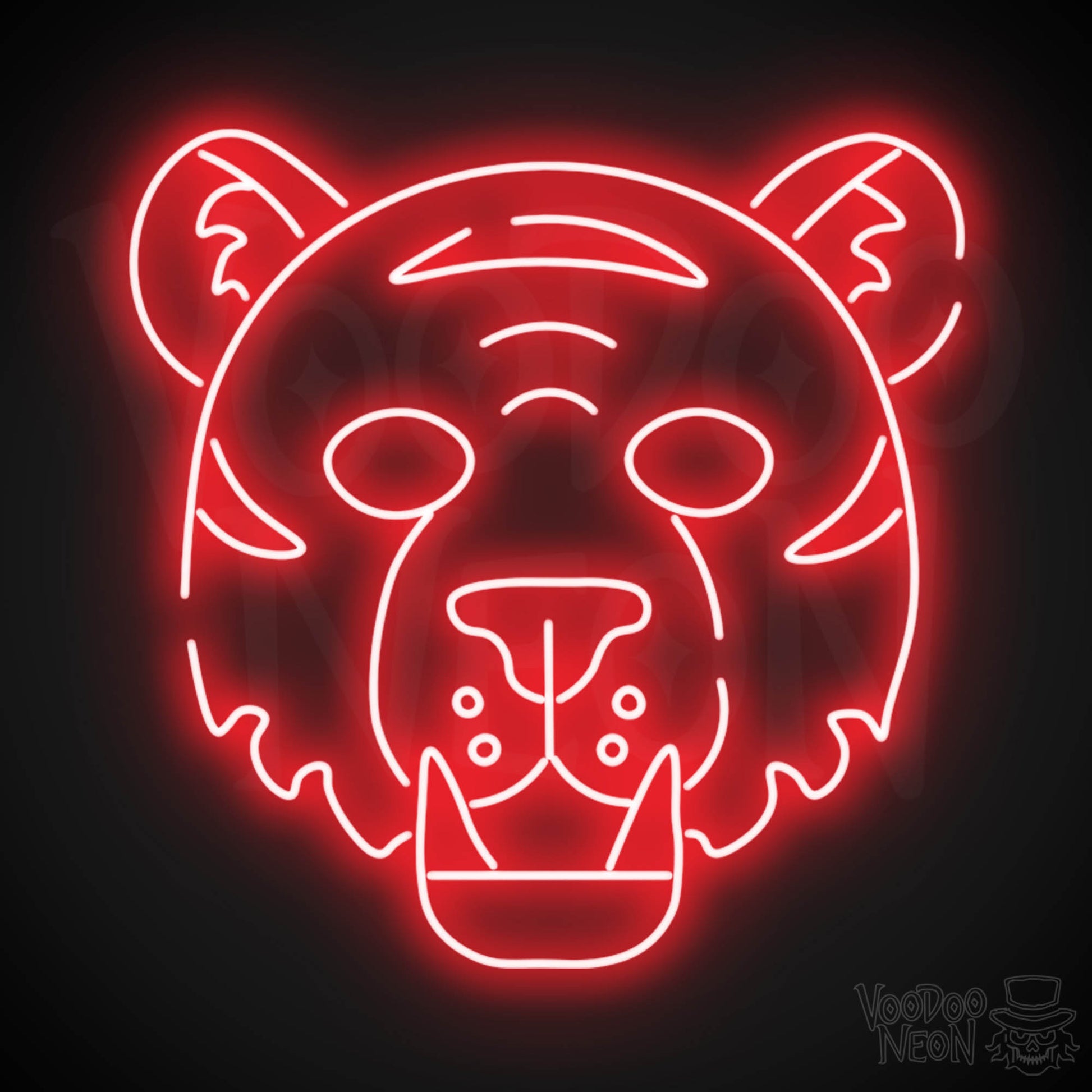 Neon Tiger Wall Art - Neon Tiger Sign - Tiger Neon Sign - LED Sign - Color Red