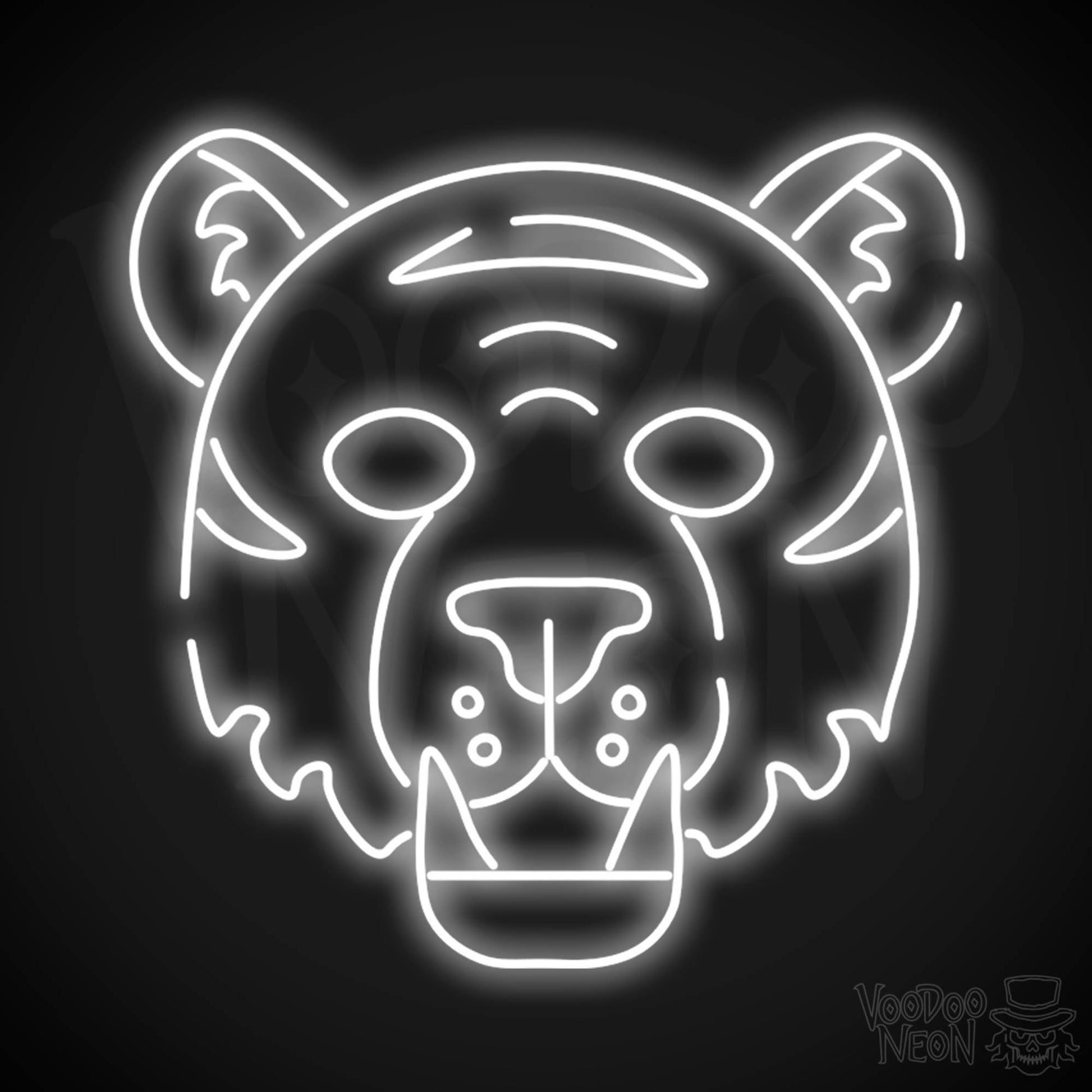 Neon Tiger Wall Art - Neon Tiger Sign - Tiger Neon Sign - LED Sign - Color White
