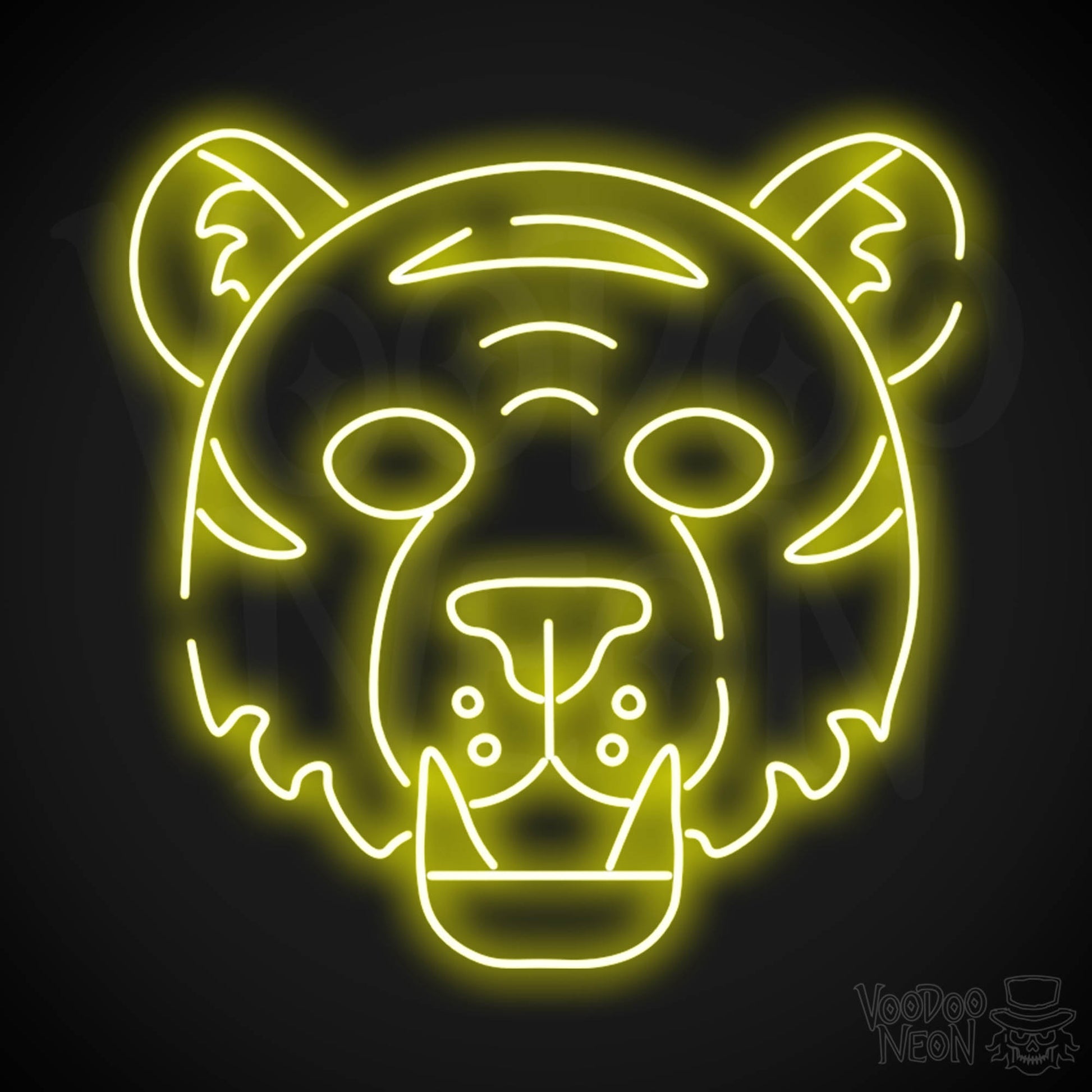 Neon Tiger Wall Art - Neon Tiger Sign - Tiger Neon Sign - LED Sign - Color Yellow