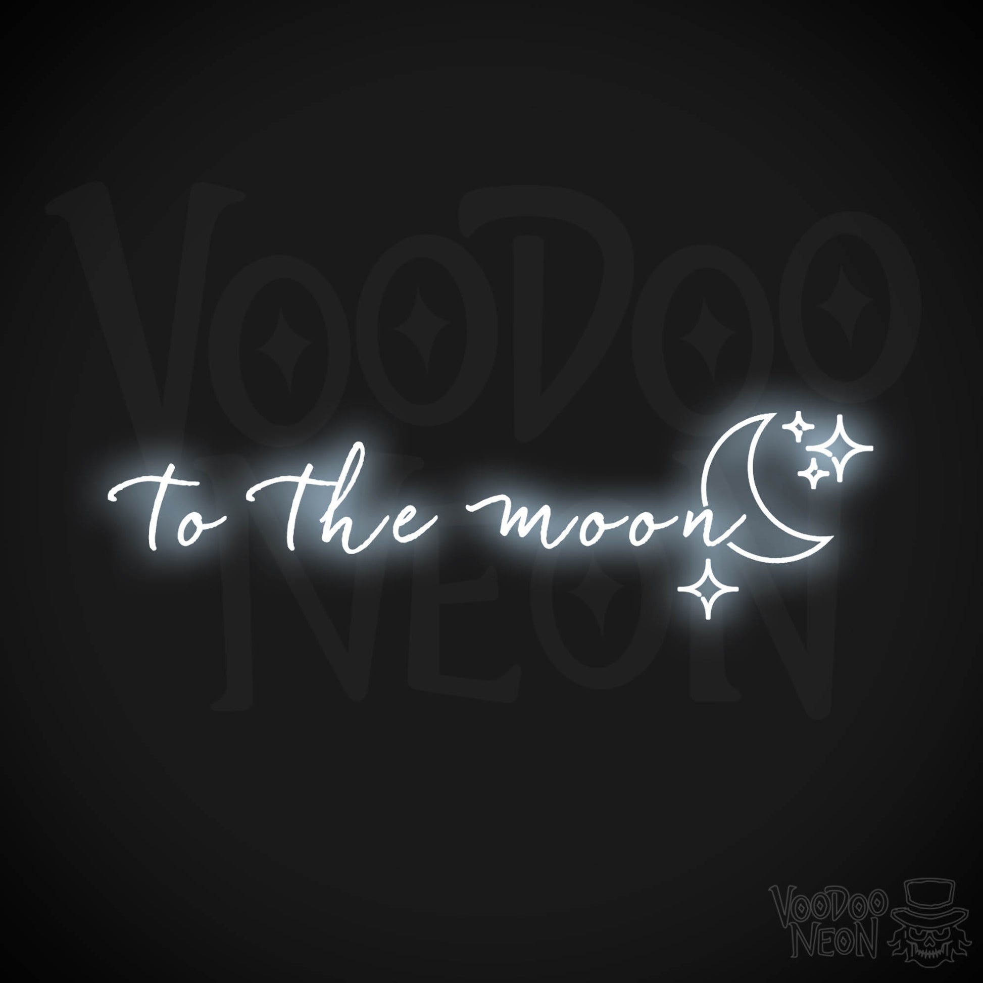 To The Moon Neon Sign - Neon To The Moon Sign - Wall Art - Color Cool White