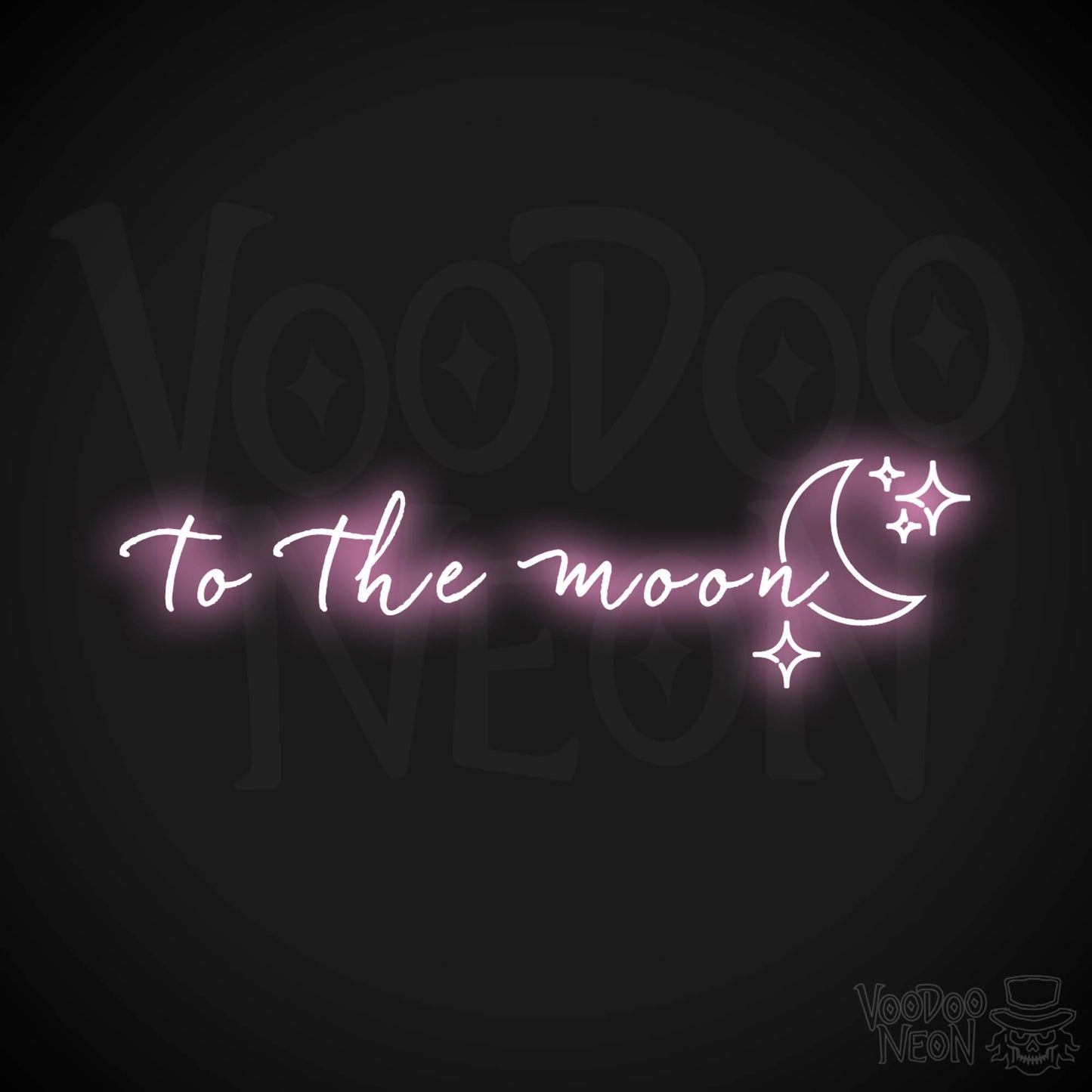To The Moon Neon Sign - Neon To The Moon Sign - Wall Art - Color Light Pink