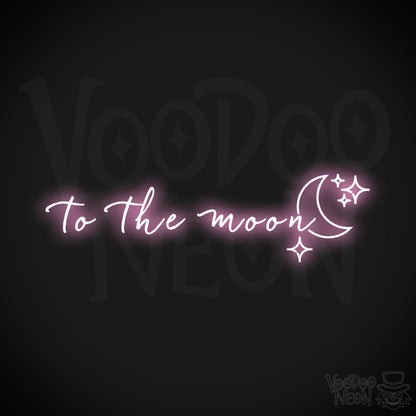 To The Moon Neon Sign - Neon To The Moon Sign - Wall Art - Color Light Pink