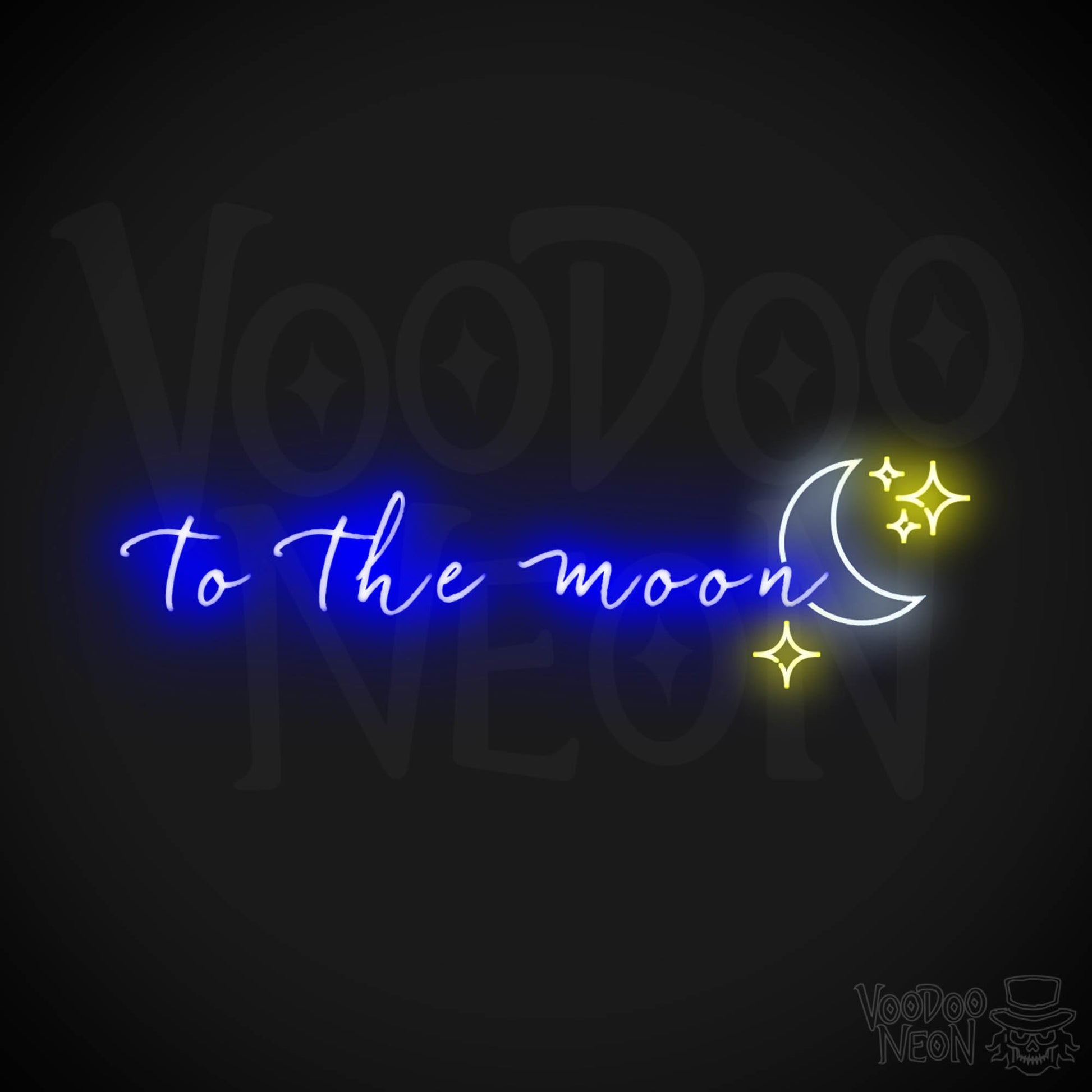 To The Moon Neon Sign - Neon To The Moon Sign - Wall Art - Color Multi-Color