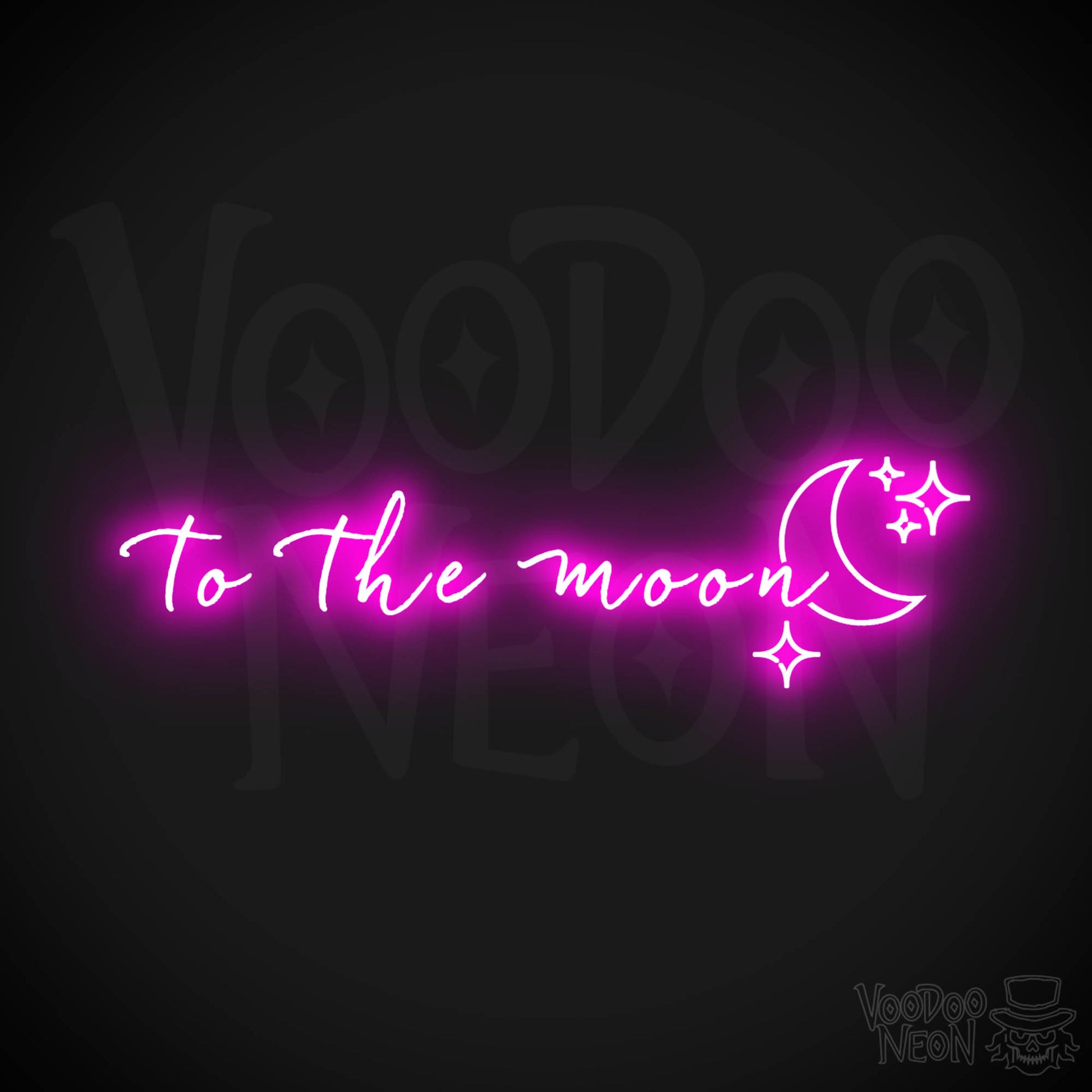 To The Moon Neon Sign - Neon To The Moon Sign - Wall Art - Color Pink