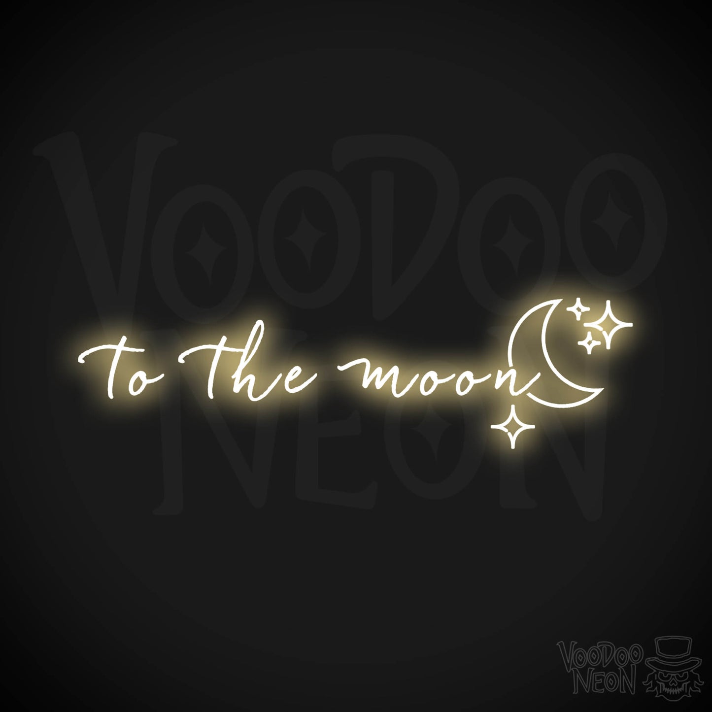 To The Moon Neon Sign - Neon To The Moon Sign - Wall Art - Color Warm White