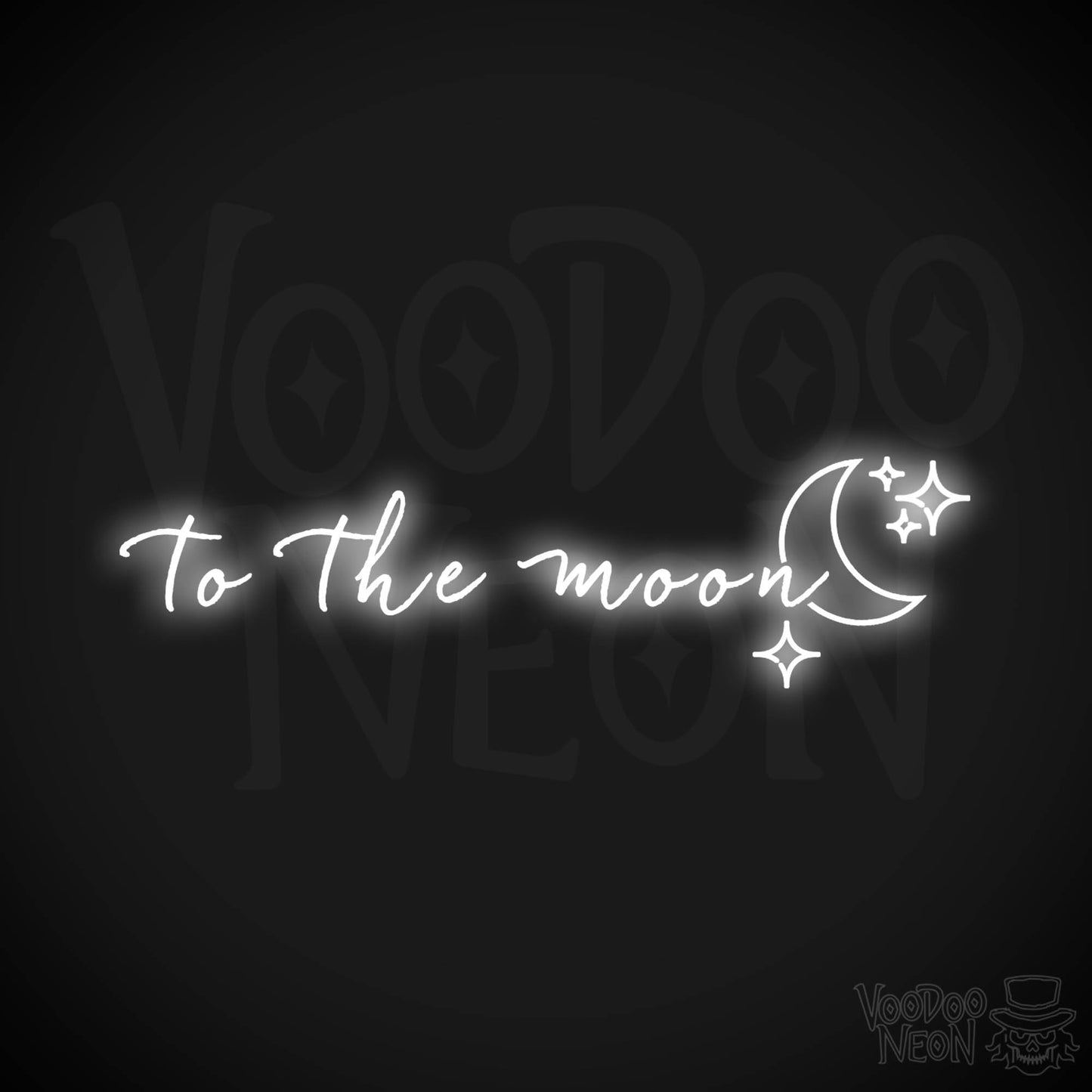 To The Moon Neon Sign - Neon To The Moon Sign - Wall Art - Color White