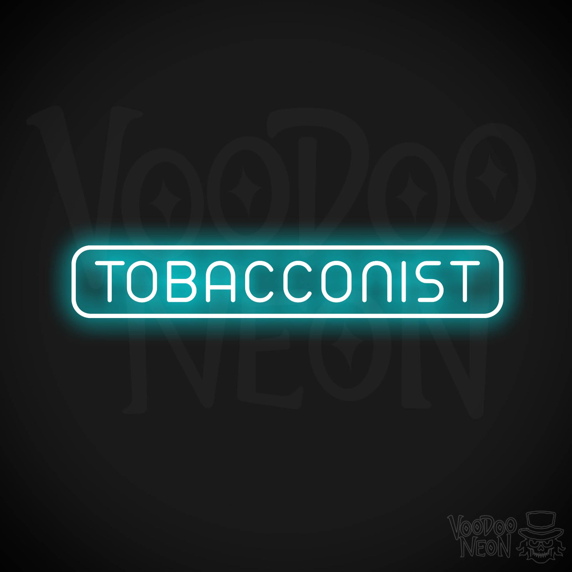 Tobacconist Neon Sign - Ice Blue